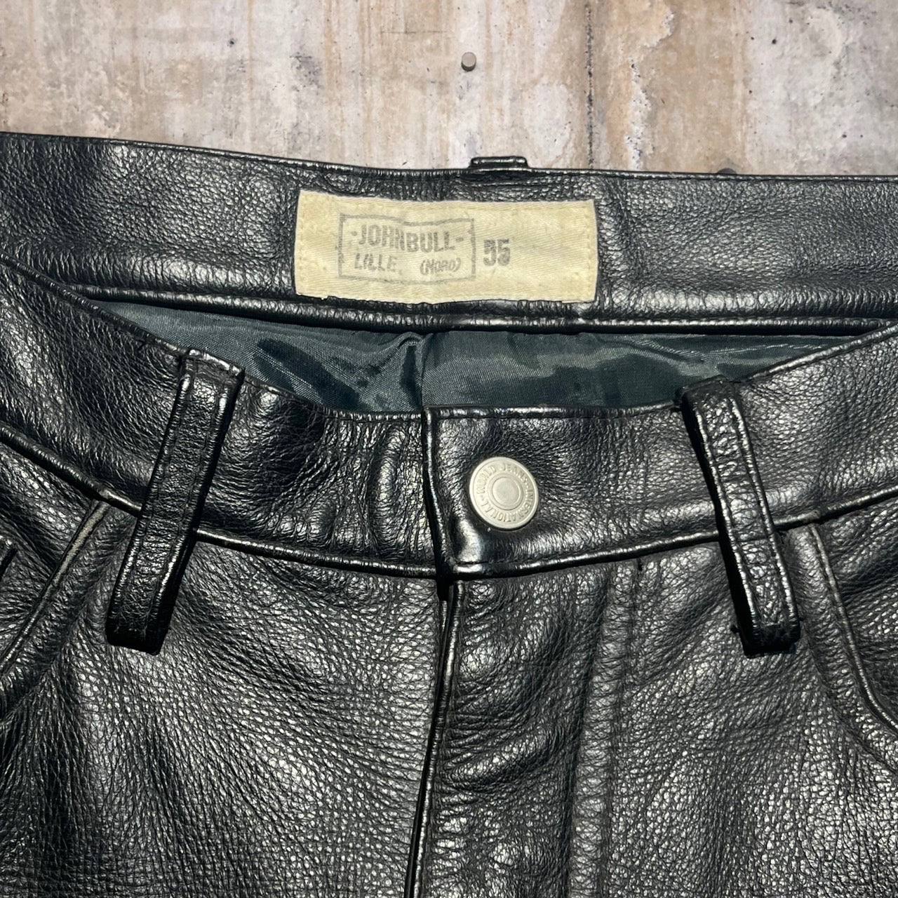 JOHNBULL(ジョンブル) レザーハーフパンツ 32 ブラック 牛革