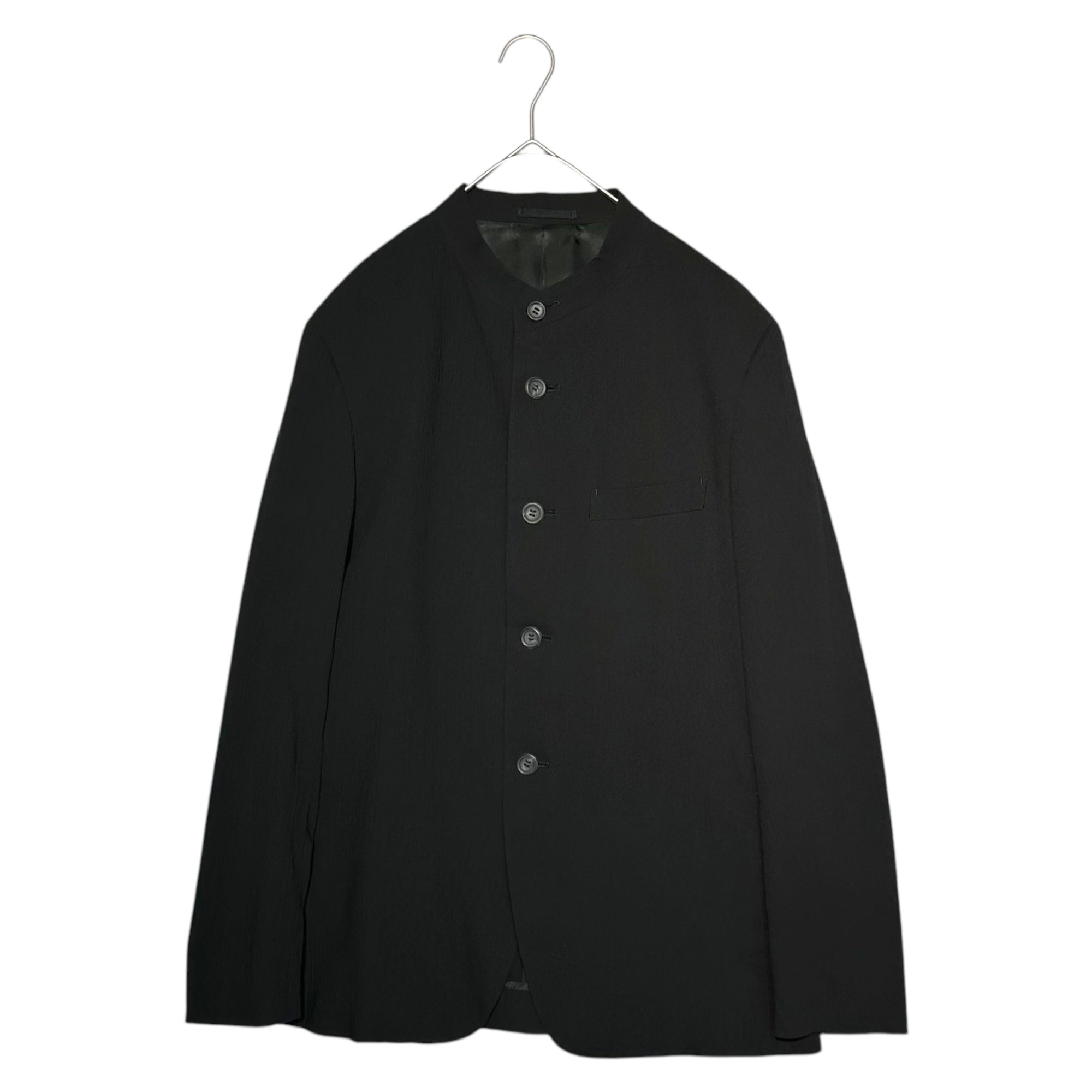 ISSEY MIYAKE MEN(イッセイミヤケメン) Mao collar pleated 5 button jacket マオカラー プリーツ 5ボタン ジャケット ME21FD067 M ブラック