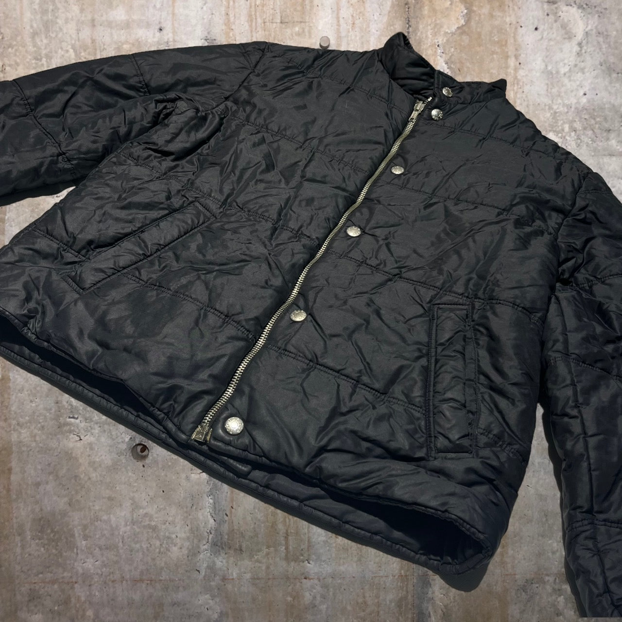 D&G DOLCE&GABBANA(ディーアンドジードルチェ&ガッバーナ) 90's中綿リバースブルジャケット 50(XLサイズ程度) ブラック イタリア製