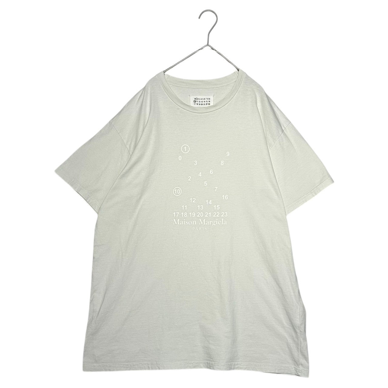 MAISON MARGIELA(メゾンマルジェラ) 23SS Cotton Number Logo Crew Neck S/S Cut and Sewn コットン ナンバー ロゴ クルーネック S/S カットソー Tシャツ S51GC0521 S20079 XL ホワイト