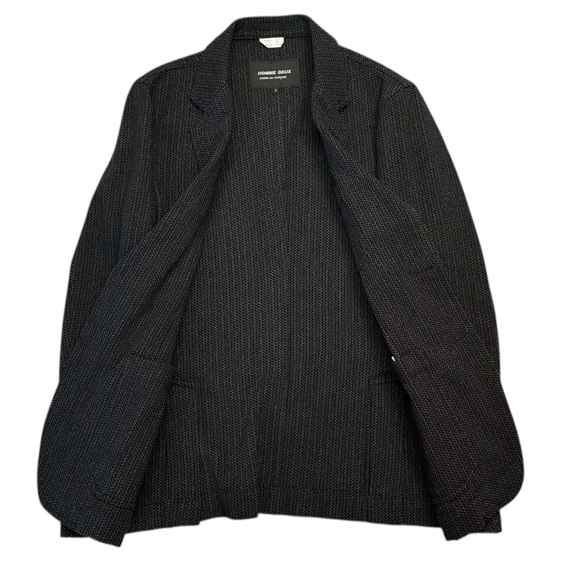 COMME des GARCONS HOMME DEUX(コムデギャルソンオムドゥ) 17AW Herringbone Wool 2-Button Tailored Jacket ヘリンボーン ウール 2B テーラード ジャケット DT-J054 S グレー AD2017