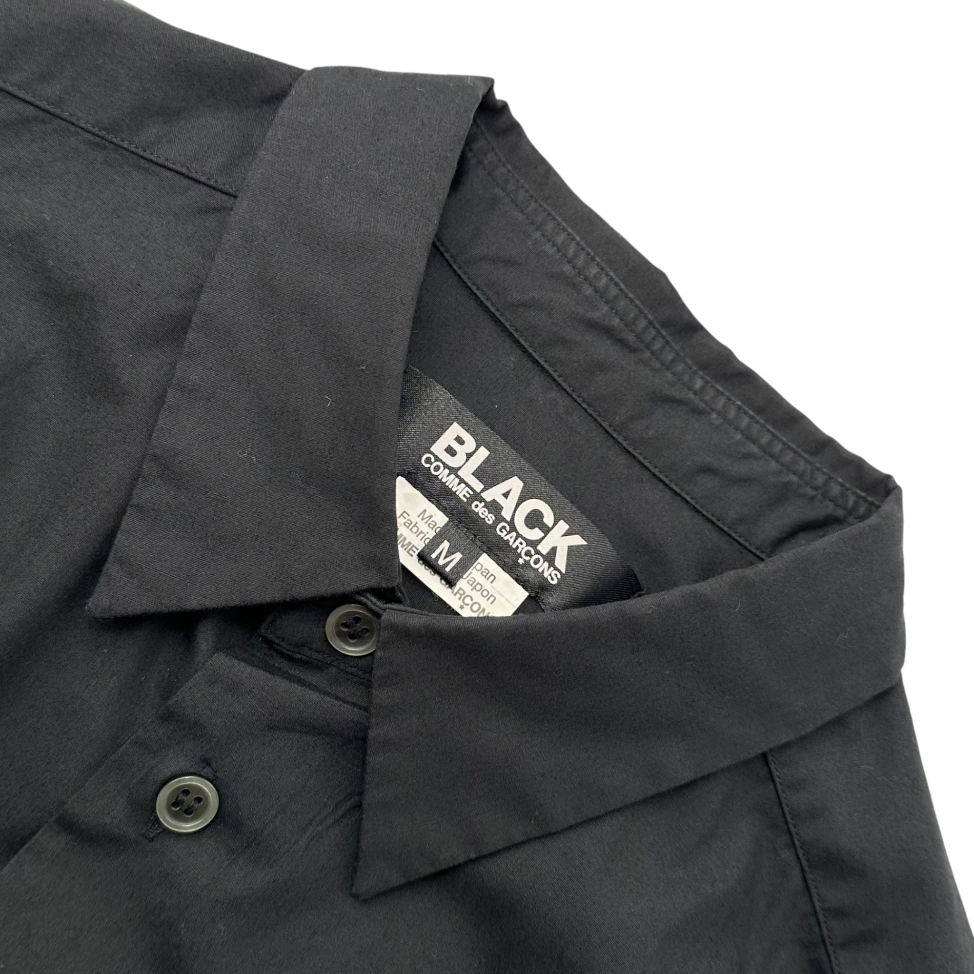 BLACK COMME des GARCONS(ブラックコムデギャルソン) 2019AW Regular-Collared Cotton Long Shirt レギュラーカラー コットン ロング シャツ 1D-B005 M ブラック AD2019