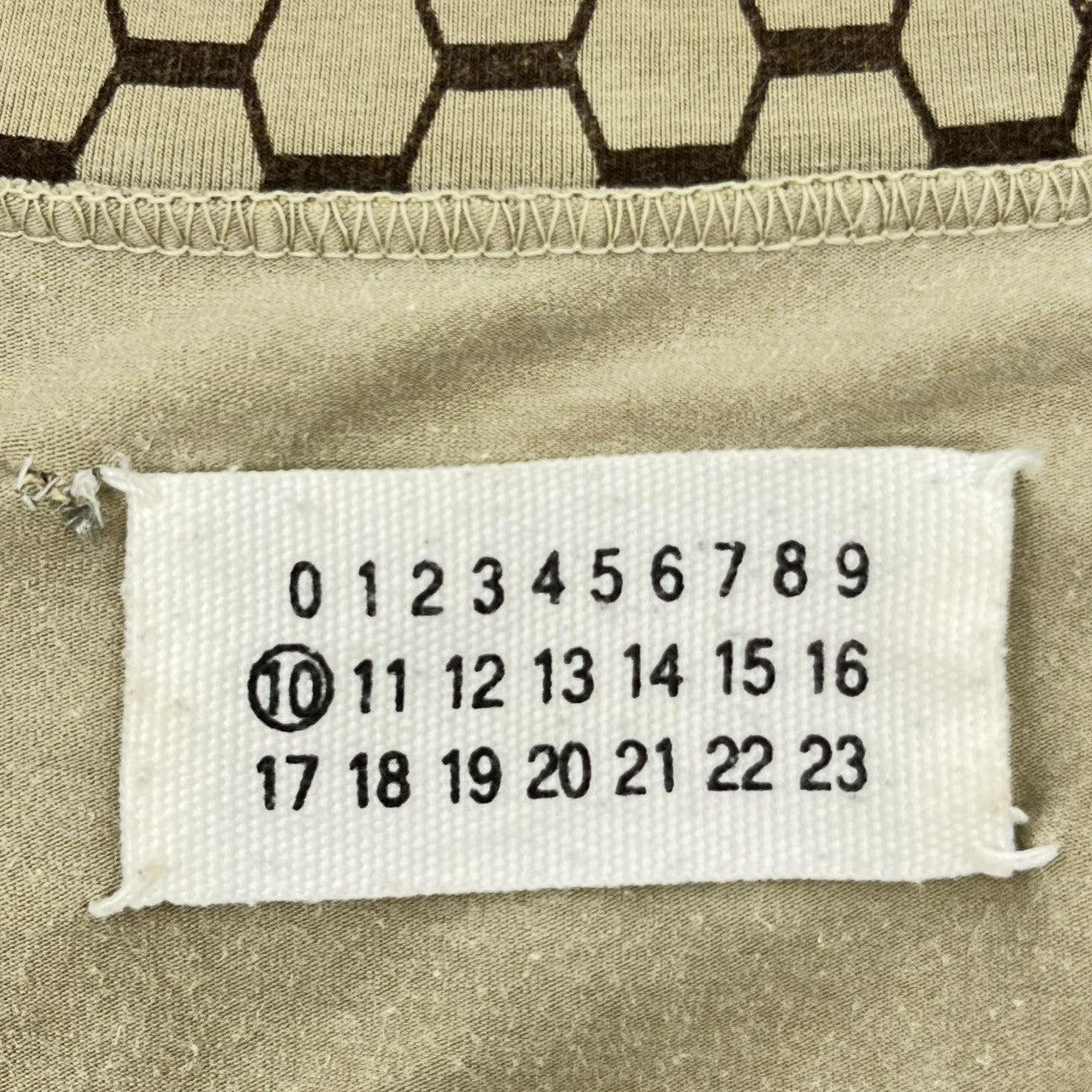 Maison Martin Margiela(メゾン マルタンマルジェラ) 02AW MISS DEANNA Honeycomb pattern S/S T-shirt 本人期 ミスディアナ ハニカム柄 半袖 Tシャツ M ベージュ アーカイブ