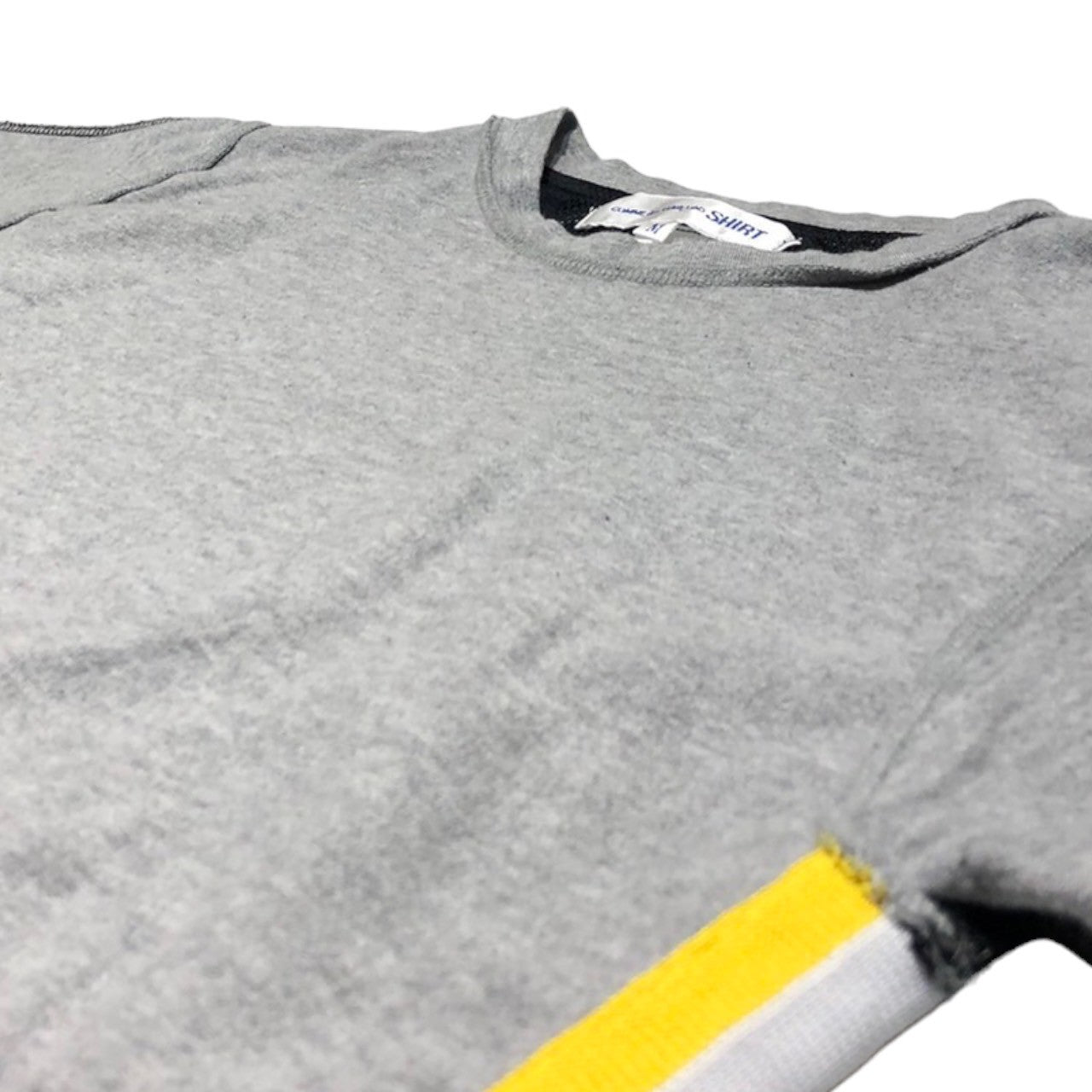 COMME des GARCONS SHIRT(コムデギャルソンシャツ) reversible mesh college T-shirt リバーシブル メッシュ カレッジ ロゴ Tシャツ W12802 M グレー×ブラック×イエロー