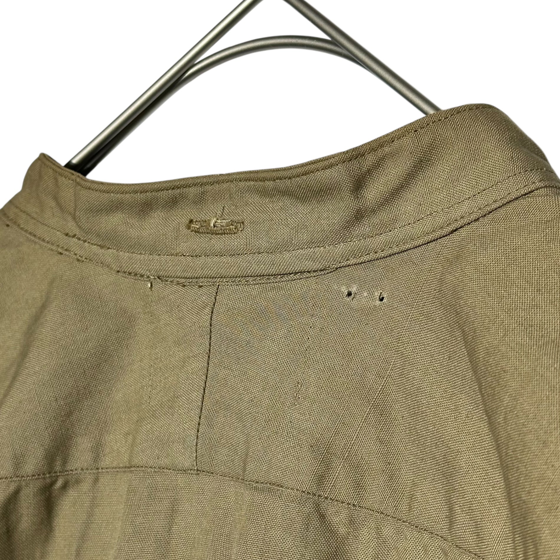 British Army(イギリス軍) 60's ~ 70's C.W.S. Officer Shirt オフィサー シャツ 14 1/2 カーキ ヴィンテージ 古着 ミリタリー バンドカラー 推定60年代~70年代