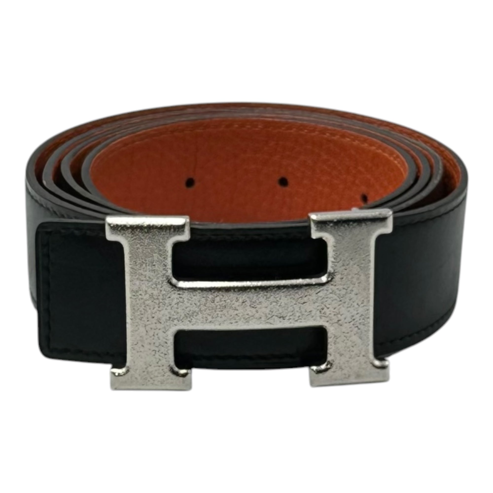 HERMES(エルメス) Constance Belt コンスタンス ベルト 105 ブラック×シルバー レザー Hバックル 刻印□Q