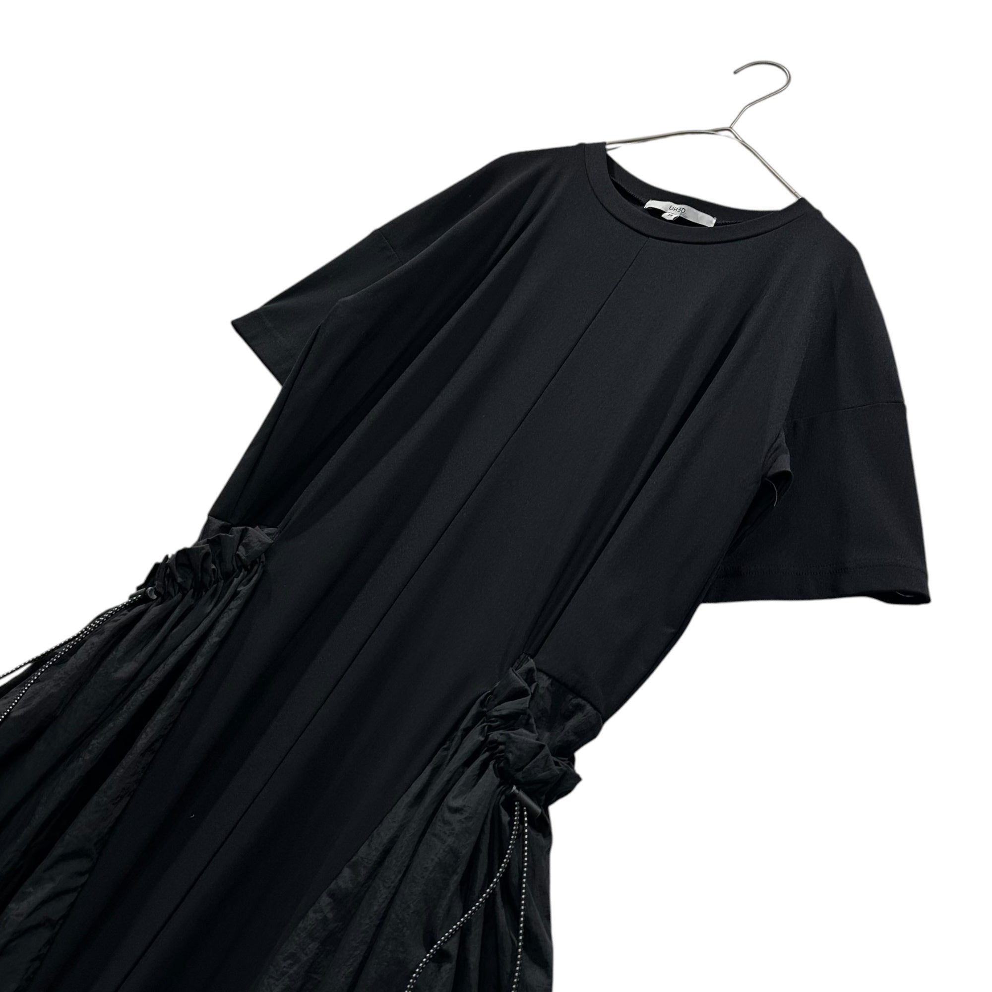 UN3D.(アンスリード) Side-Pocket Gathered Dress サイドポケット ギャザー ワンピース 522330300301-01 38(M) ブラック