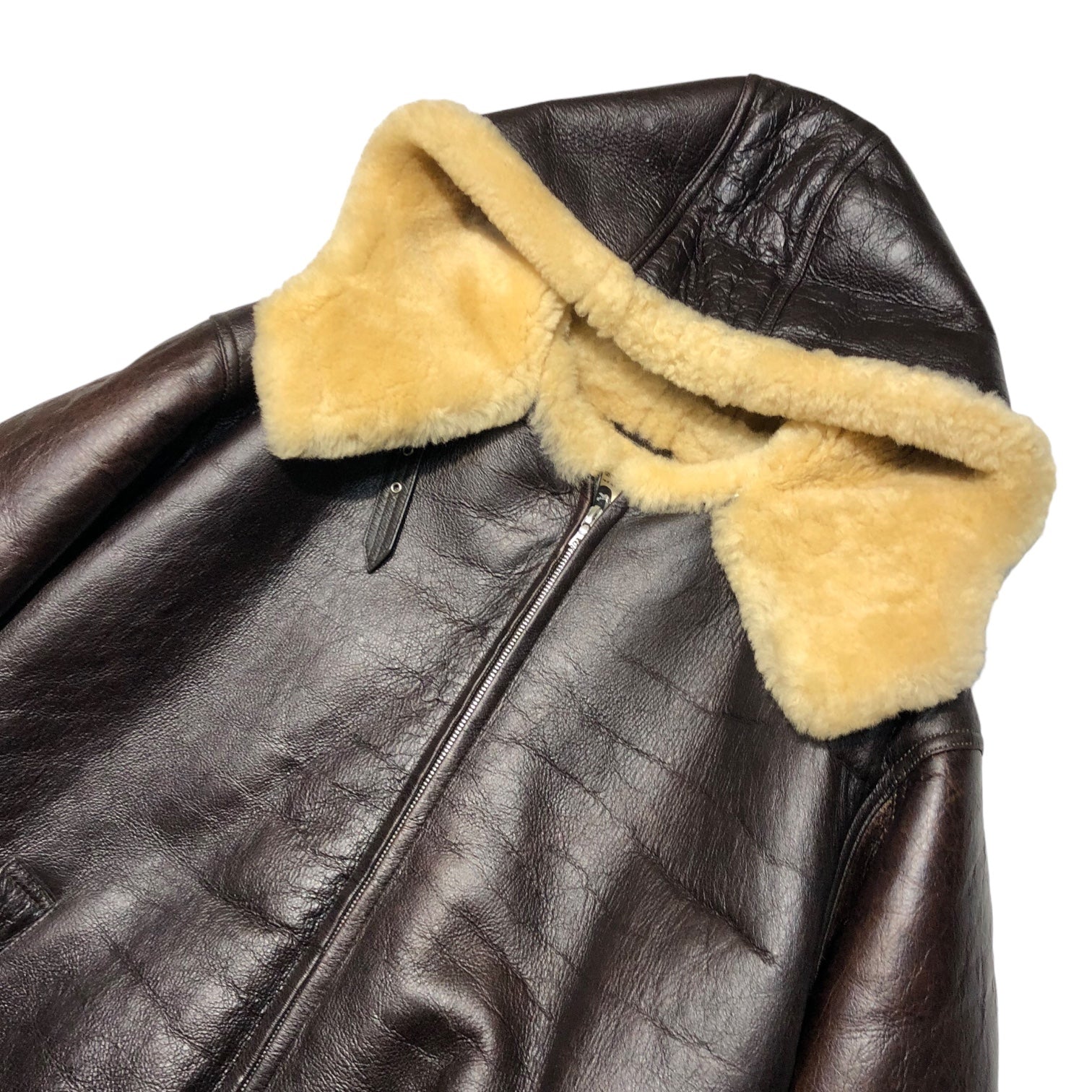 A BATHING APE(アベイシングエイプ) 90's sheep shearling hooded jacket シープムートン フーデッド ジャケット XL ダークブラウン×ベージュ