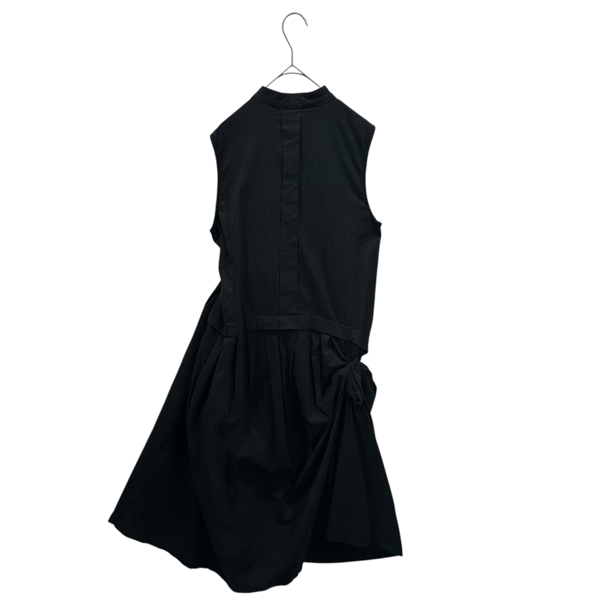 ISSEY MIYAKE FETEI(イッセイミヤケフェット) 2006SS Asymmetrical Gathered Sleeveless Dress 変形 ギャザー ノースリーブ ワンピース IF62FJ020 2 ブラック