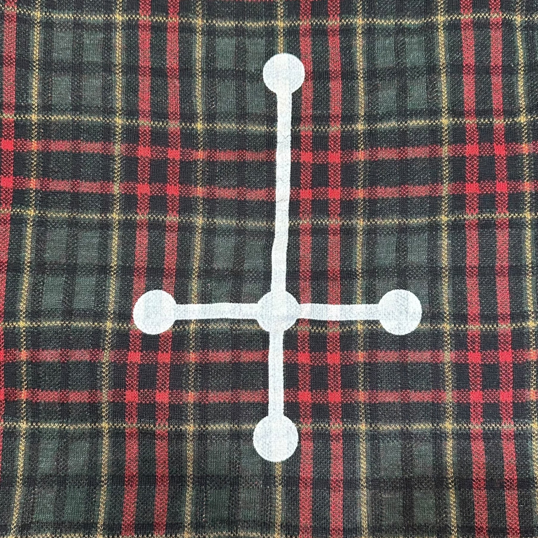 UNDERCOVERISM(アンダーカバイズム) 02AW ”魔女期” バック クロス プリント タータン チェック ニット Back Cross Print Tartan Check Knit M324 M グリーン×レッド アーカイブ 00s