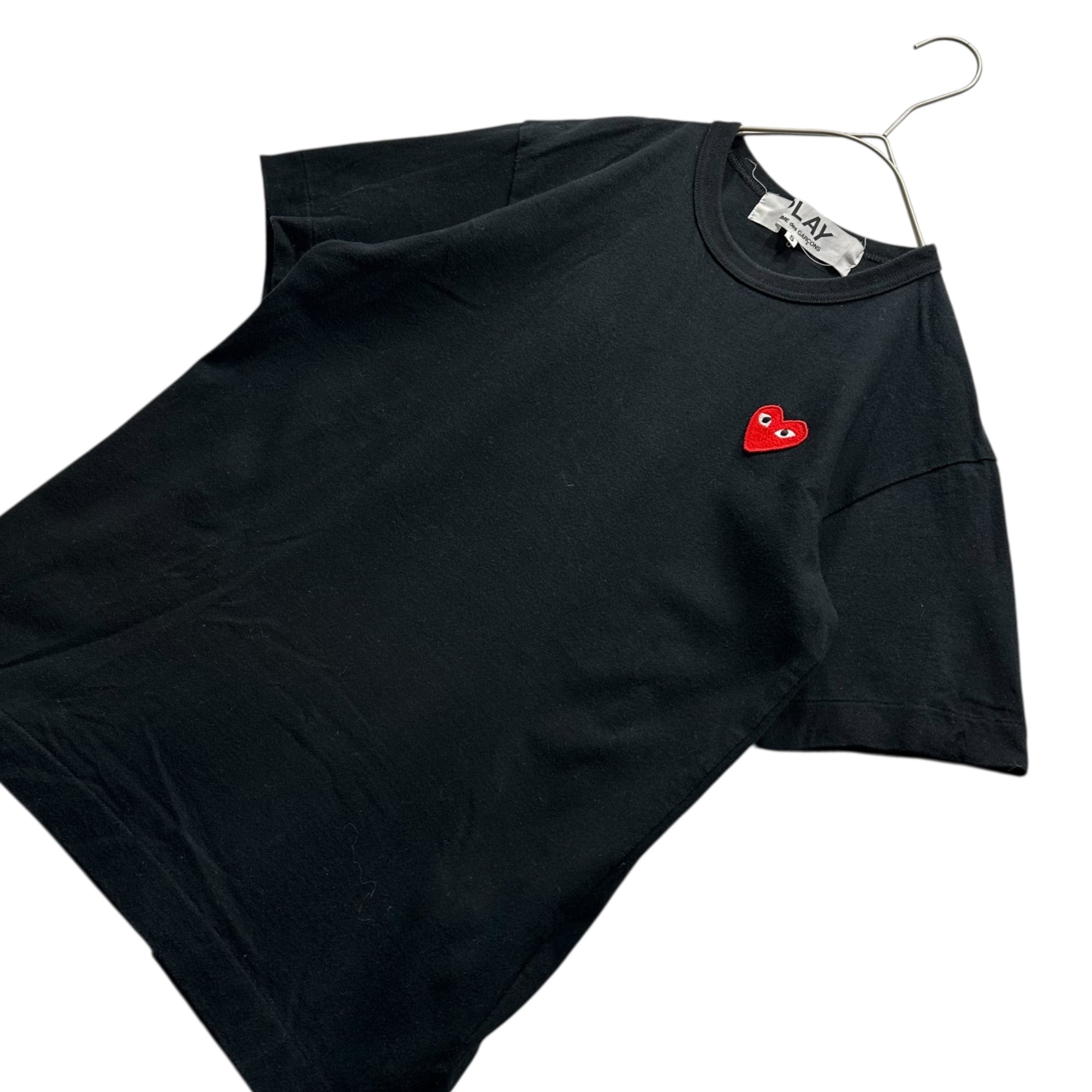 PLAY COMME des GARCONS(プレイコムデギャルソン) 20SS Heart logo crew neck T-shirt ハートロゴ クルーネック Tシャツ AZ-T108 S ブラック×レッド AD2020/05
