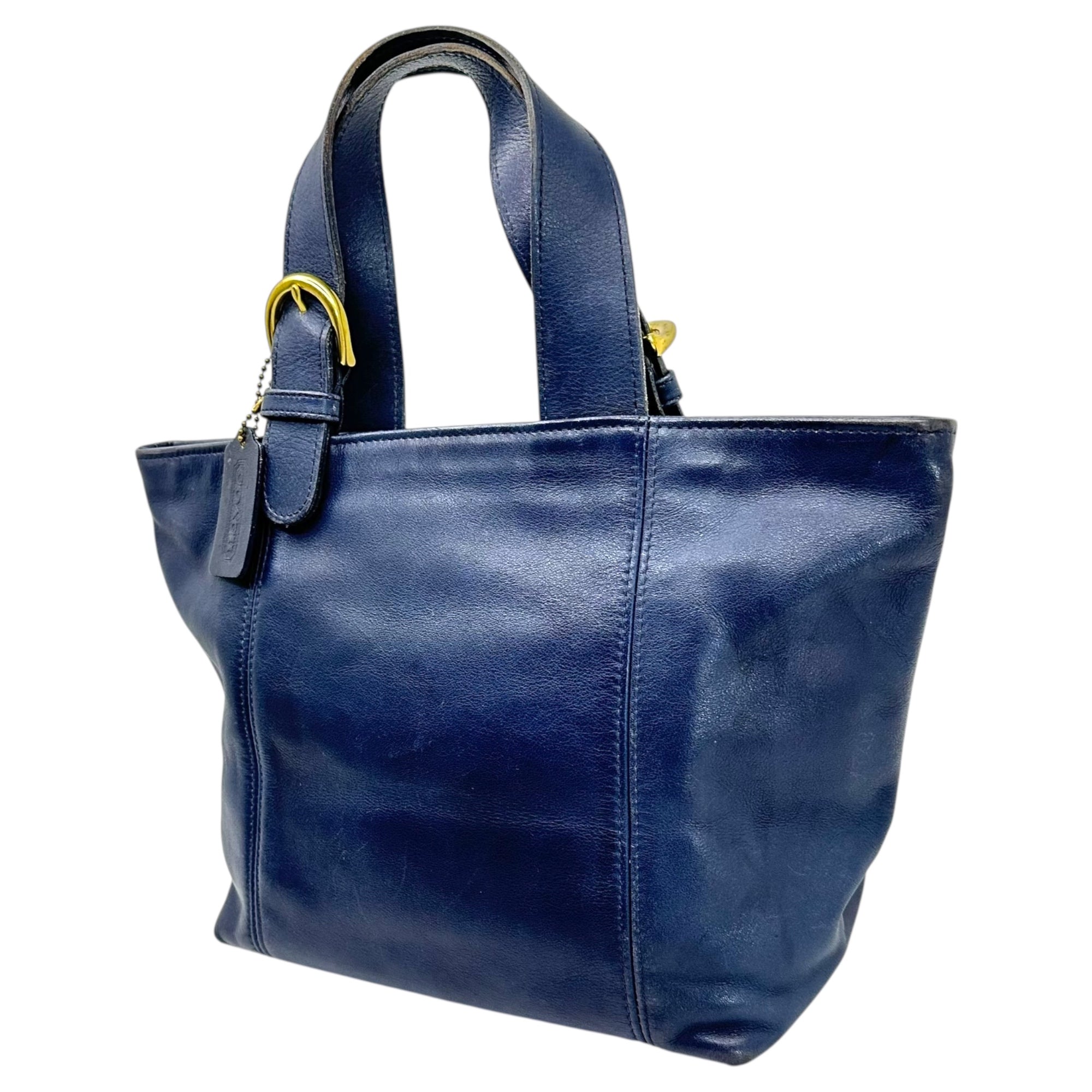 OLD COACH(オールドコーチ) Leather Mini Tote Bag レザー ミニ トート バッグ 4133 ネイビー ハンド