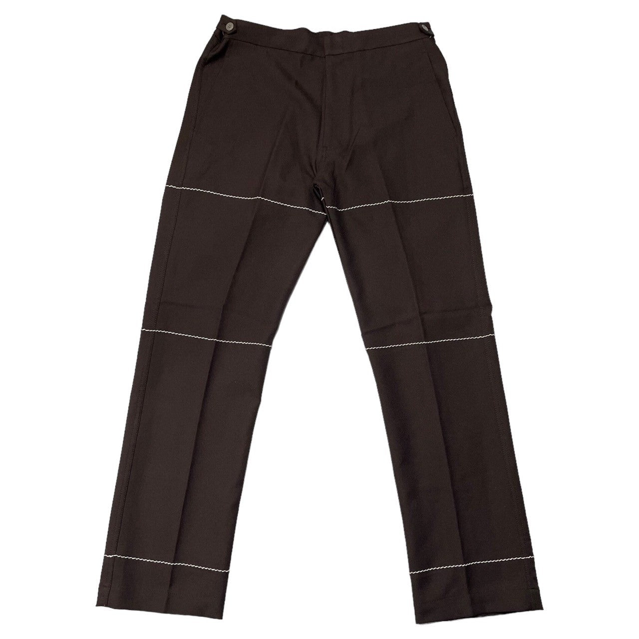 COMME des GARCONS HOMME PLUS(コムデギャルソンオムプリュス) 99AW Souvenir Kitsch stitch pants スーベニールキッチュ期 ステッチ パンツ XP-01006L SIZE L ブラウン×ホワイト AD1999 通称「エルメス期」 稀少アイテム