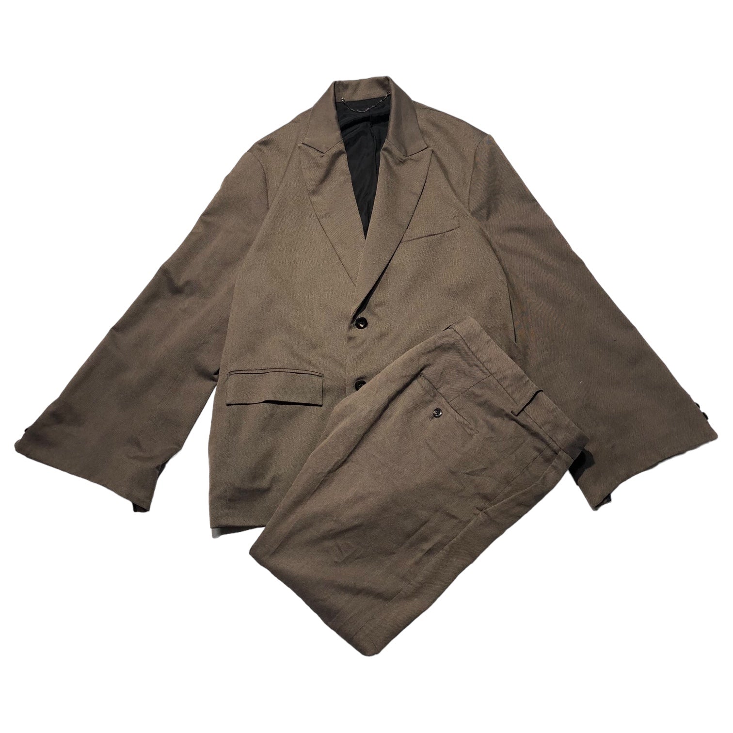 Jieda(ジエダ) 20SS SETUP TAILORED JACKET×SWITCHING TUCK SLACKS セットアップ ジャケット スラックス JIE-20S-JK04/JIE-20S-PT05-A JKT:04 BOTTOM:02 ブラウン