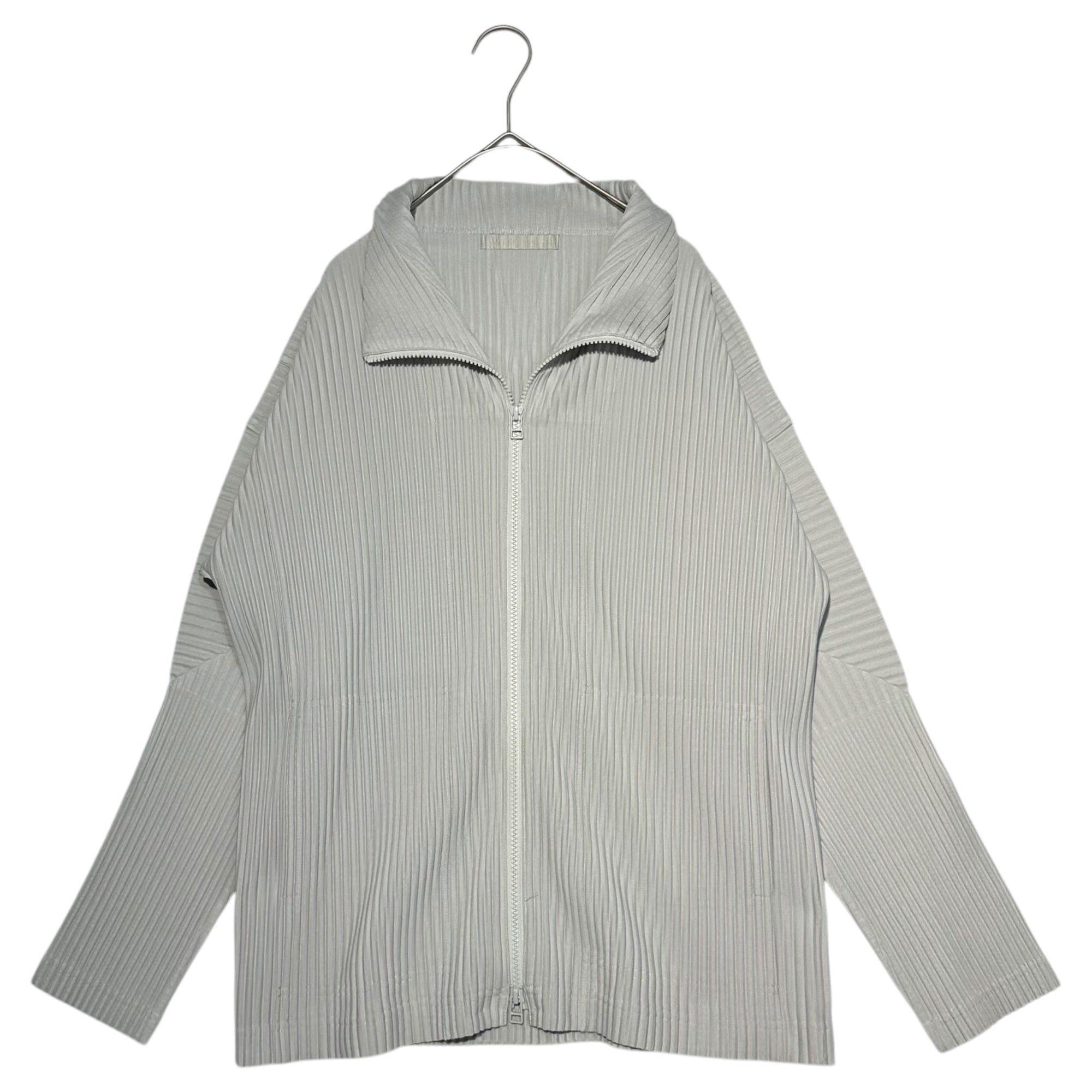 HOMME PLISSE ISSEY MIYAKE(オムプリッセイッセイミヤケ) Stand Collar Zip Up Pleated Shirt Jacket スタンドカラー ジップアップ プリーツ シャツ ジャケット HP55JL140 2(M程度) グレー