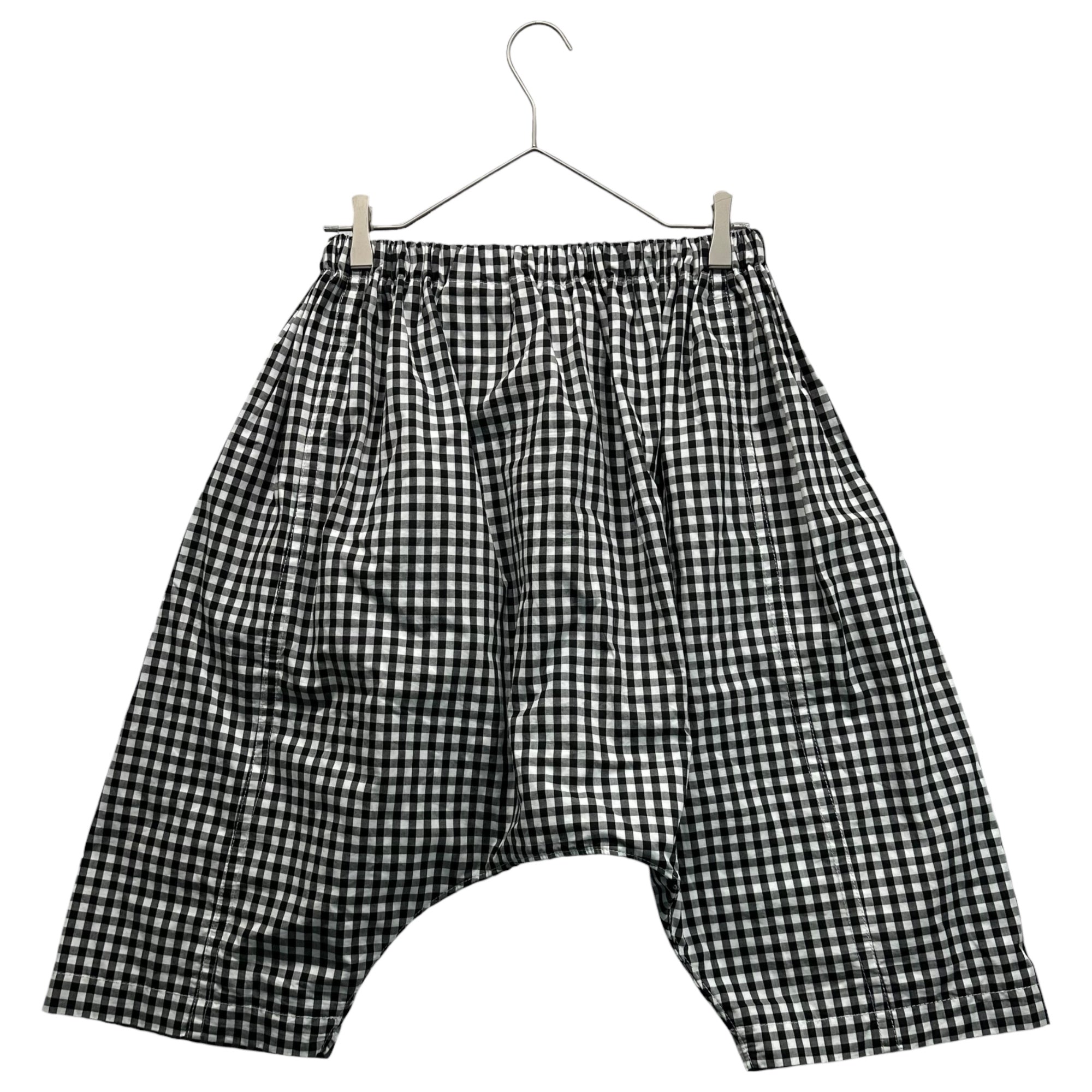 tricot COMME des GARCONS(トリココムデギャルソン) 12SS Cotton Gingham Check Sarouel Easy Shorts コットン ギンガムチェック サルエル イージー ショーツ TI-P033 FREE ブラック×ホワイト AD2011 男性着用可能