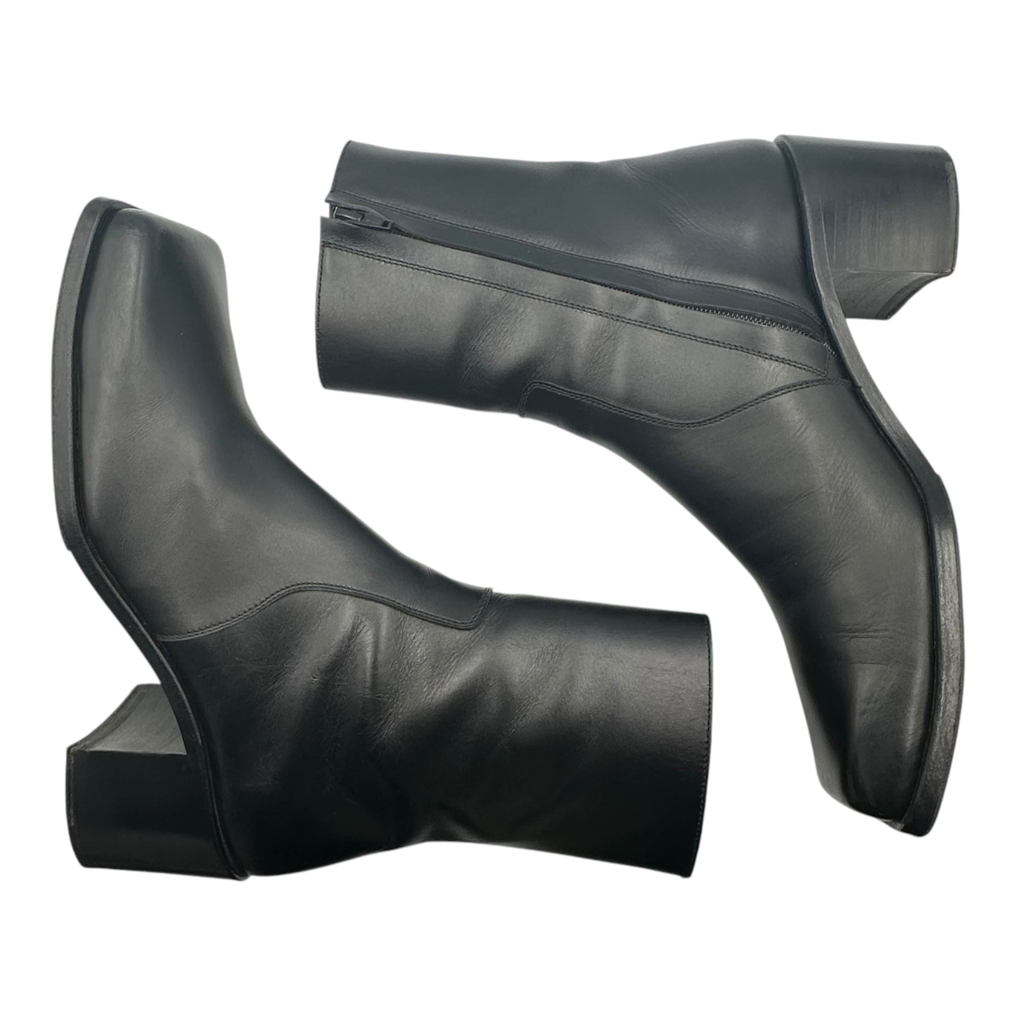JOHN LAWRENCE SULLIVAN(ジョンローレンスサリバン) Square-toe heeled boots スクエア トゥ ヒール ブーツ ブラック