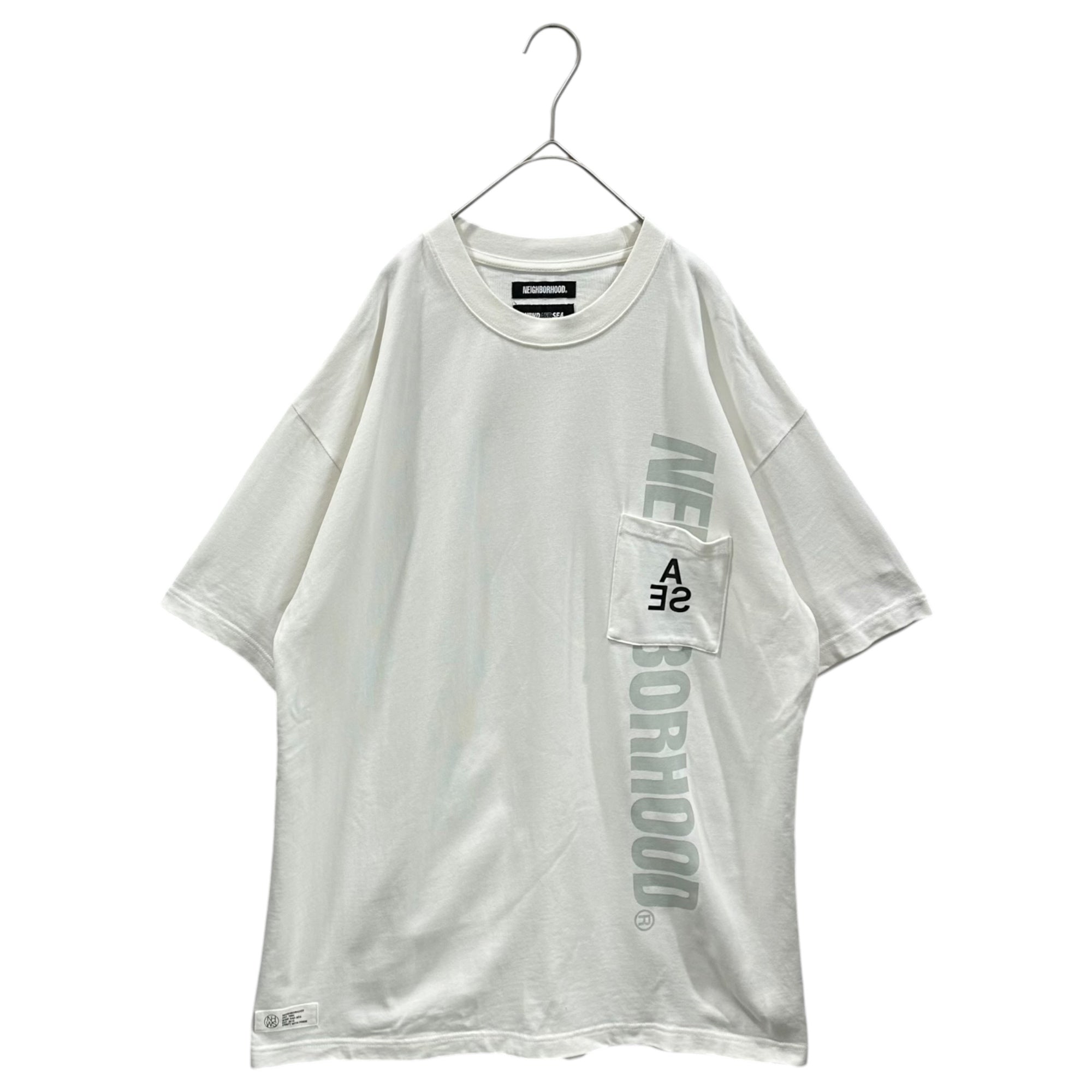 NEIGHBORHOOD × WIND AND SEA (ネイバーフッド×ウィンダシー) 22ss Short-sleeved T-shirt with chest pocket 胸ポケット 半袖 Tシャツ 221FRWSN-STM04S XL ホワイト