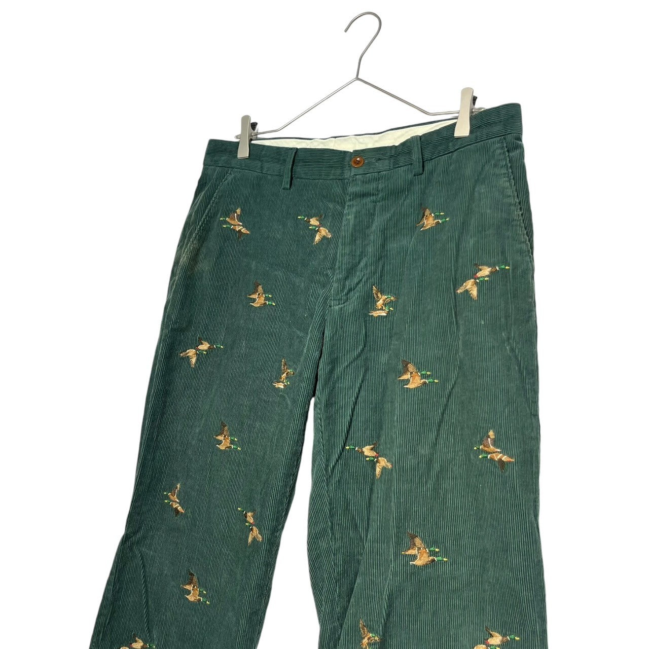 POLO RALPH LAUREN(ポロラルフローレン) Duck embroidery corduroy pants カモ 刺繍 コーデュロイ パンツ 32/30 グリーン ストレート