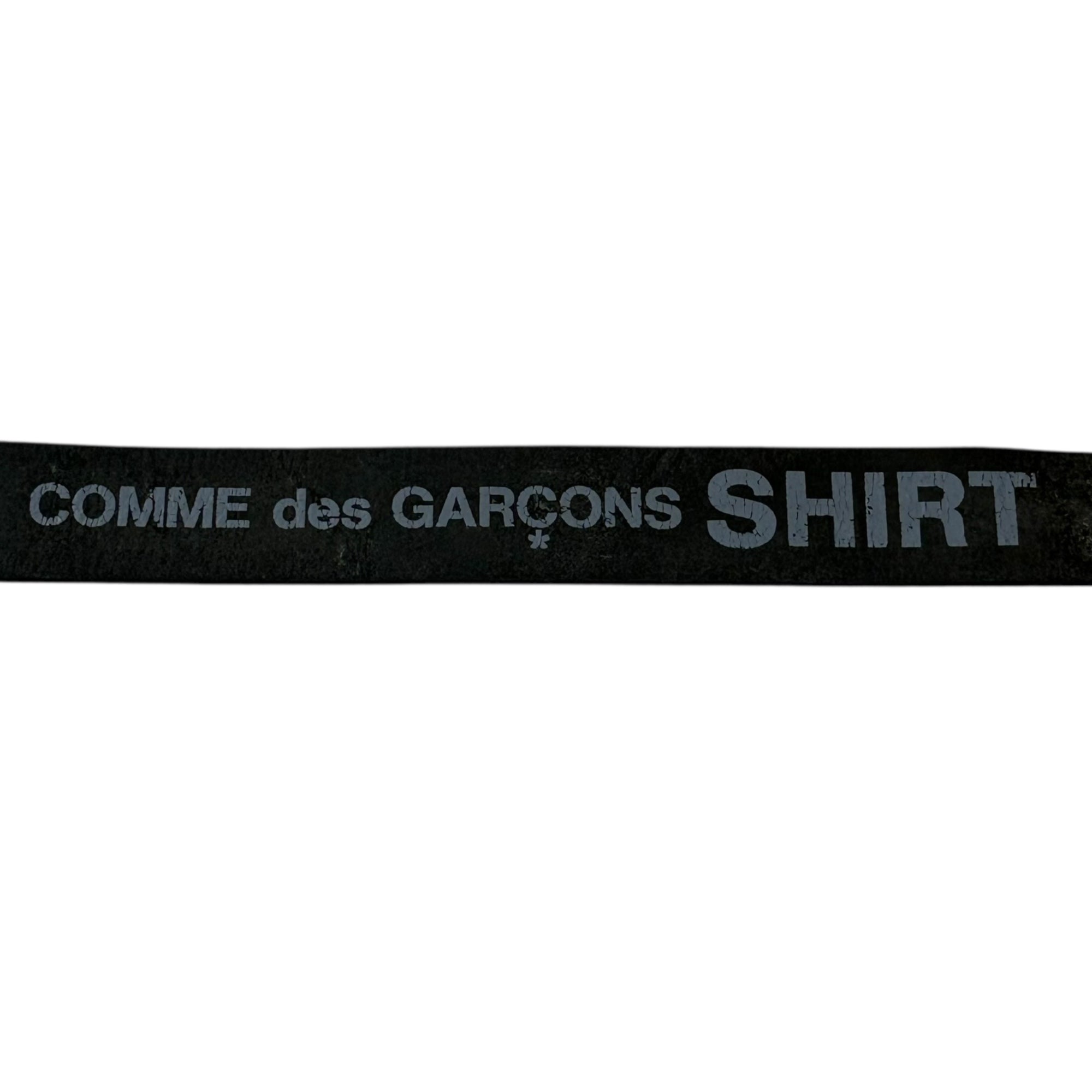 COMME des GARCONS SHIRT(コムデギャルソンシャツ) Logo Print Leather Work Belt ロゴ プリント レザー ガチャ ベルト ブラック