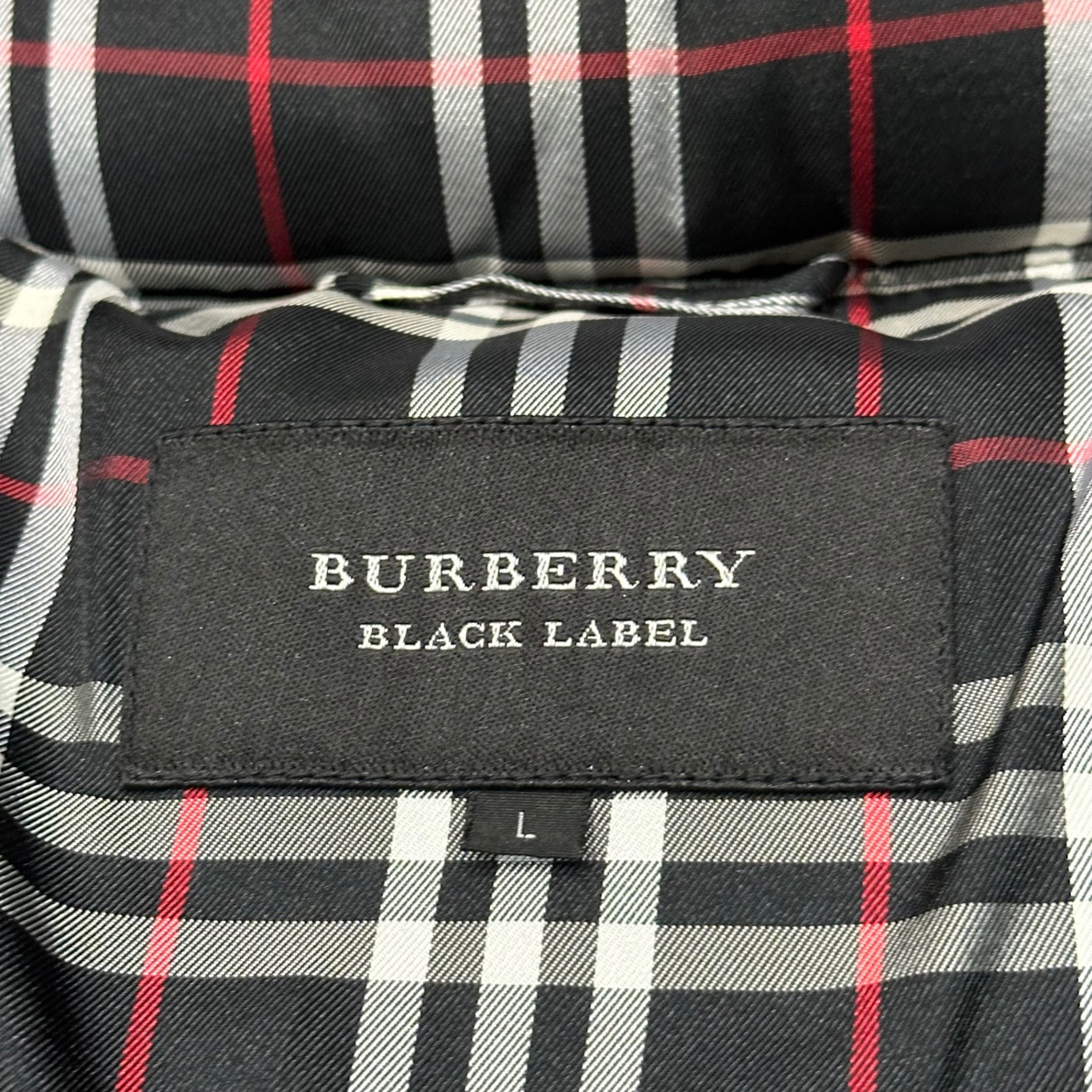 BURBERRY BLACK LABEL(バーバリーブラックレーベル) Burberry Check Lined Rabbit Fur Down Jacket バーバリーチェック ライニング ラビットファー ダウン ジャケット BMP04-904-09 L ブラック