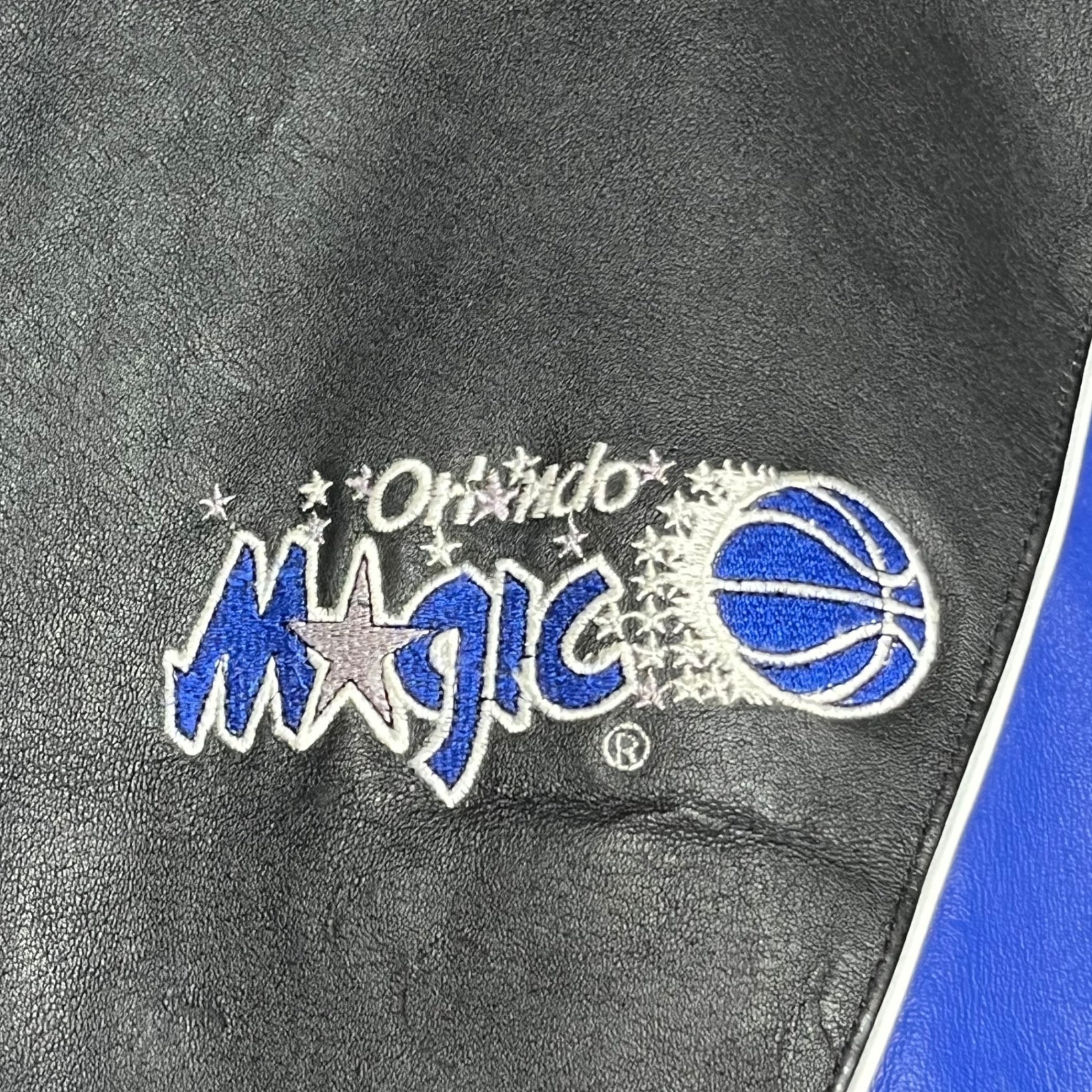 PRO PLAYER(プロプレイヤー) 90's NBA Orland Magic オーランドマジック レザー スタジャン 90年代 M ブラック×ブルー