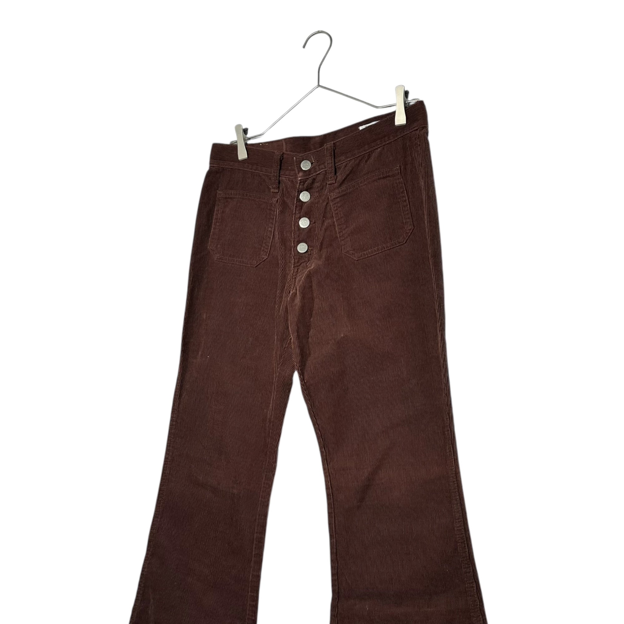 Big John(ビッグジョン) Button-up Bush Corduroy Flared Pants ボタンアップ ブッシュ コーデュロイ フレア パンツ MH4028 32 ブラウン