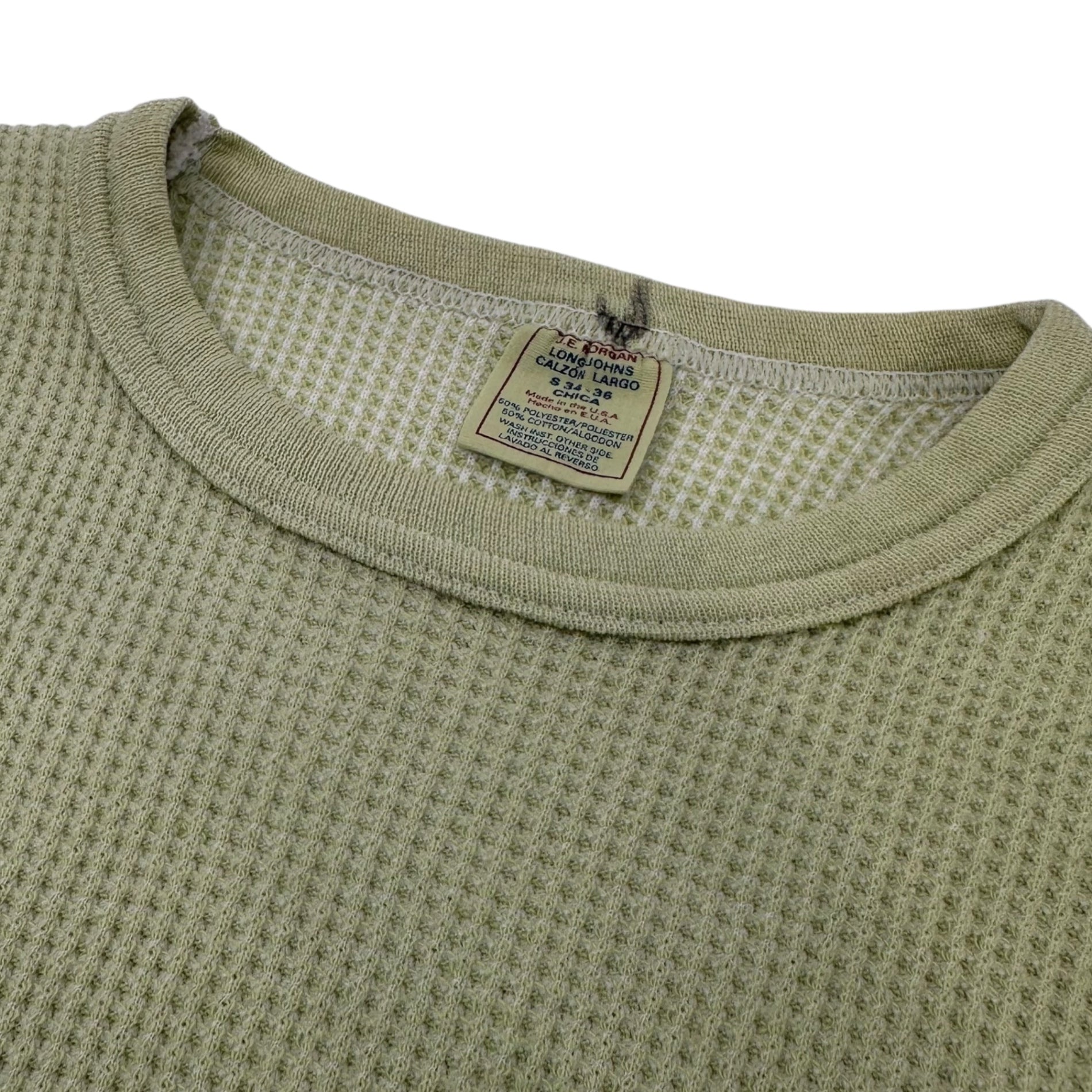 VINTAGE(ヴィンテージ) J.E MORGAN waffle thermal tops ワッフル生地サーマルカットソー 34-36 グリーン