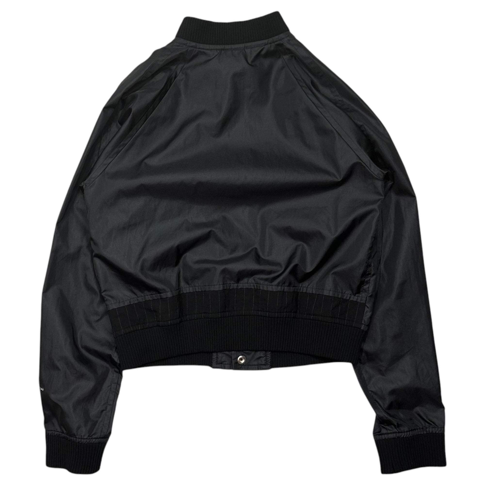 COMME des GARCONS(コムデギャルソン) 1990's Aoyama Exclusive: Wool and Nylon Patchwork Blouson 青山限定 バック ウール 切替 ナイロン ブルゾン KX-352050 FREE ブラック×ネイビー 品質表示タグプリント擦れ有 90s アーカイブ