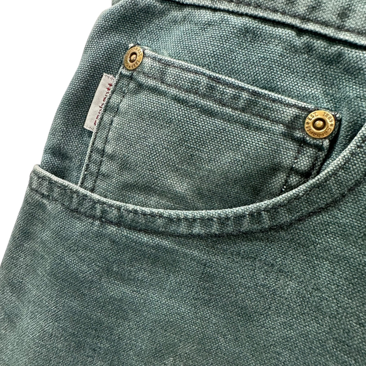 carhartt(カーハート) 1970's Duck Tapered Work Pants ダック地 テーパード ワーク パンツ 表記消(約W35) グリーン 70年代 42 TALON