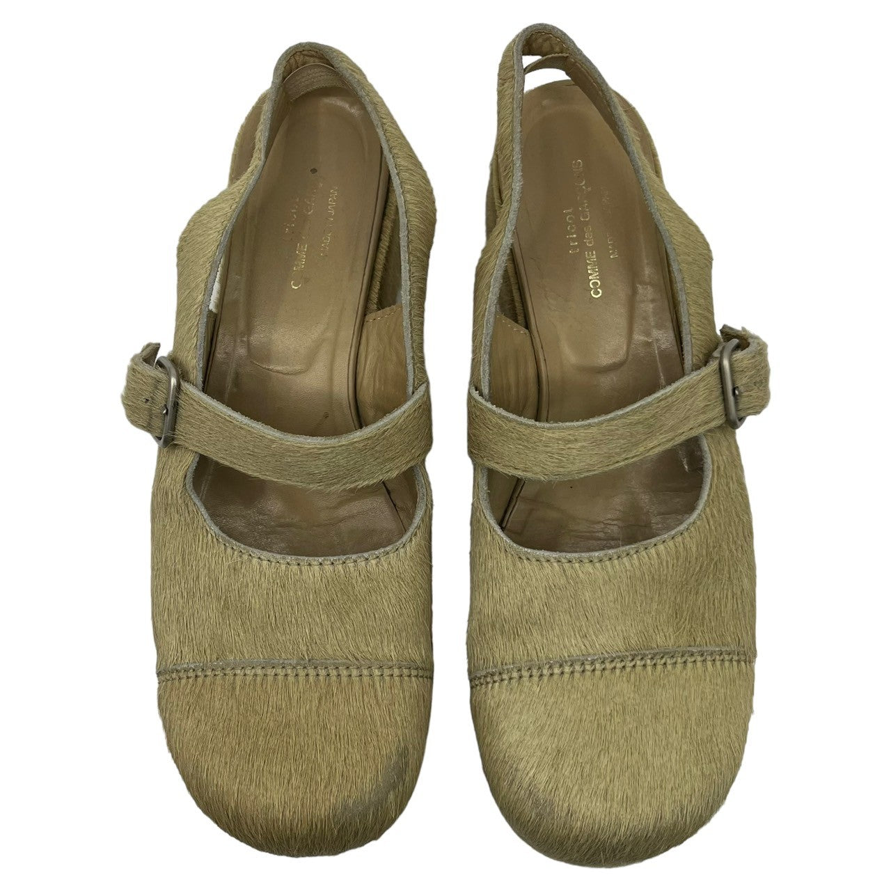 tricot COMME des GARCONS(トリココムデギャルソン) Harako sabo sandals ハラコ サボ サンダル SIZE 25.0程度(メンズ着用可能) アイボリー スレ、使用感、キズ有