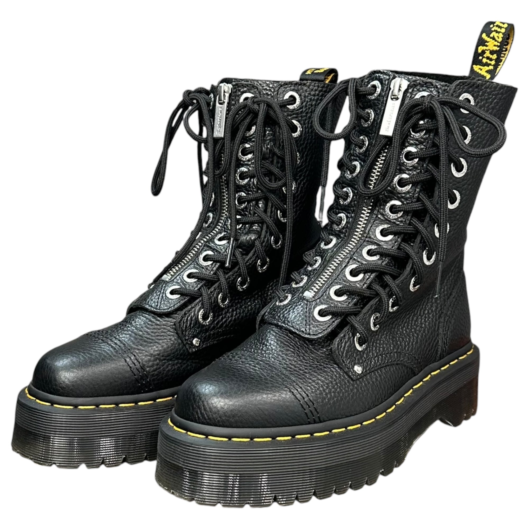 DR.MARTENS(ドクターマーチン) Center-Zip 10-Eyelet Lace-Up Boots センタージップ 10ホール レースアップ ブーツ AW006 KV07Y UK5(24.0cm程度) ブラック