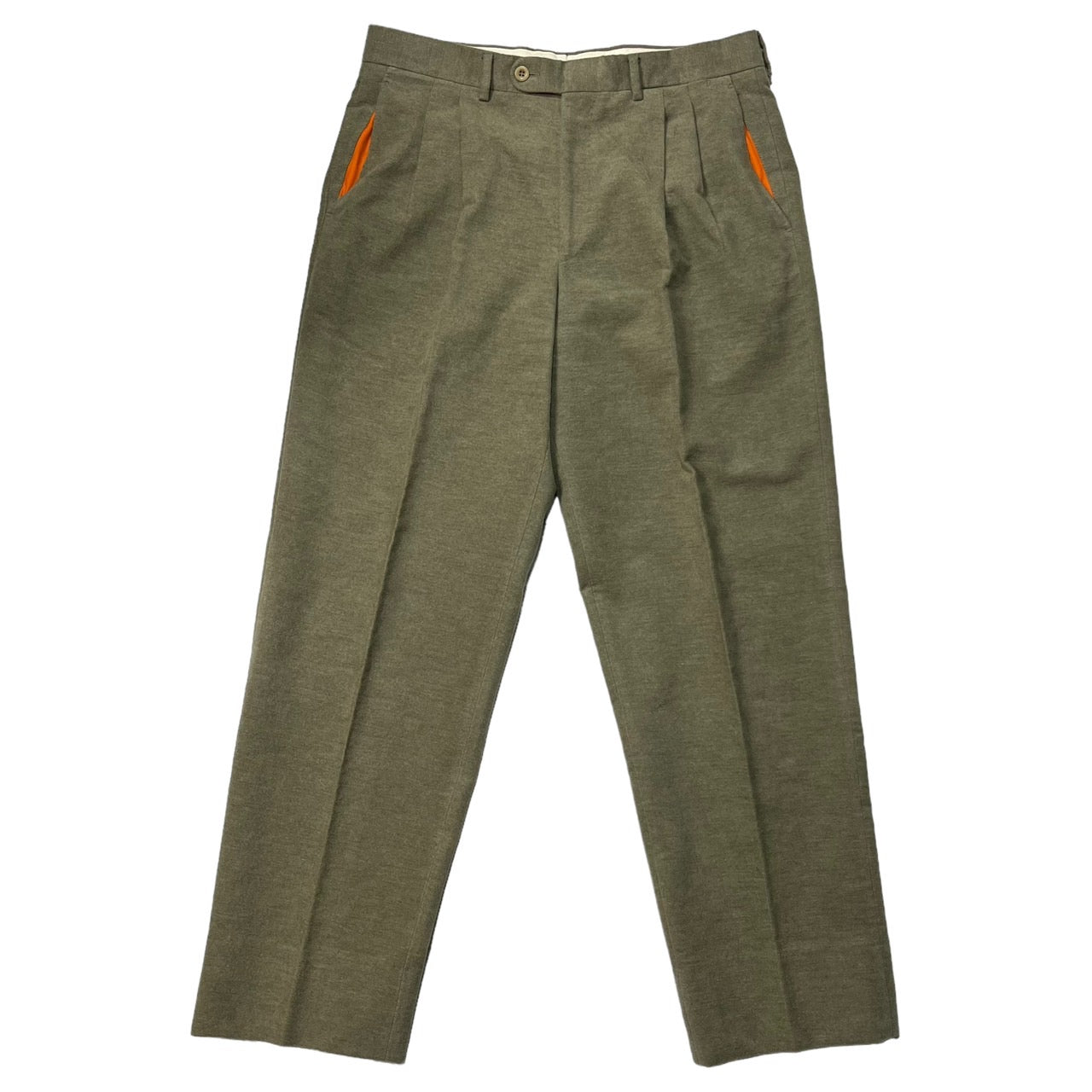 HERMES(エルメス) suede touch trousers/スウェードタッチトラウザー/パンツ/スラックス 52(XLサイズ程度) ベージュ×オレンジ エルメスジャポンタグ