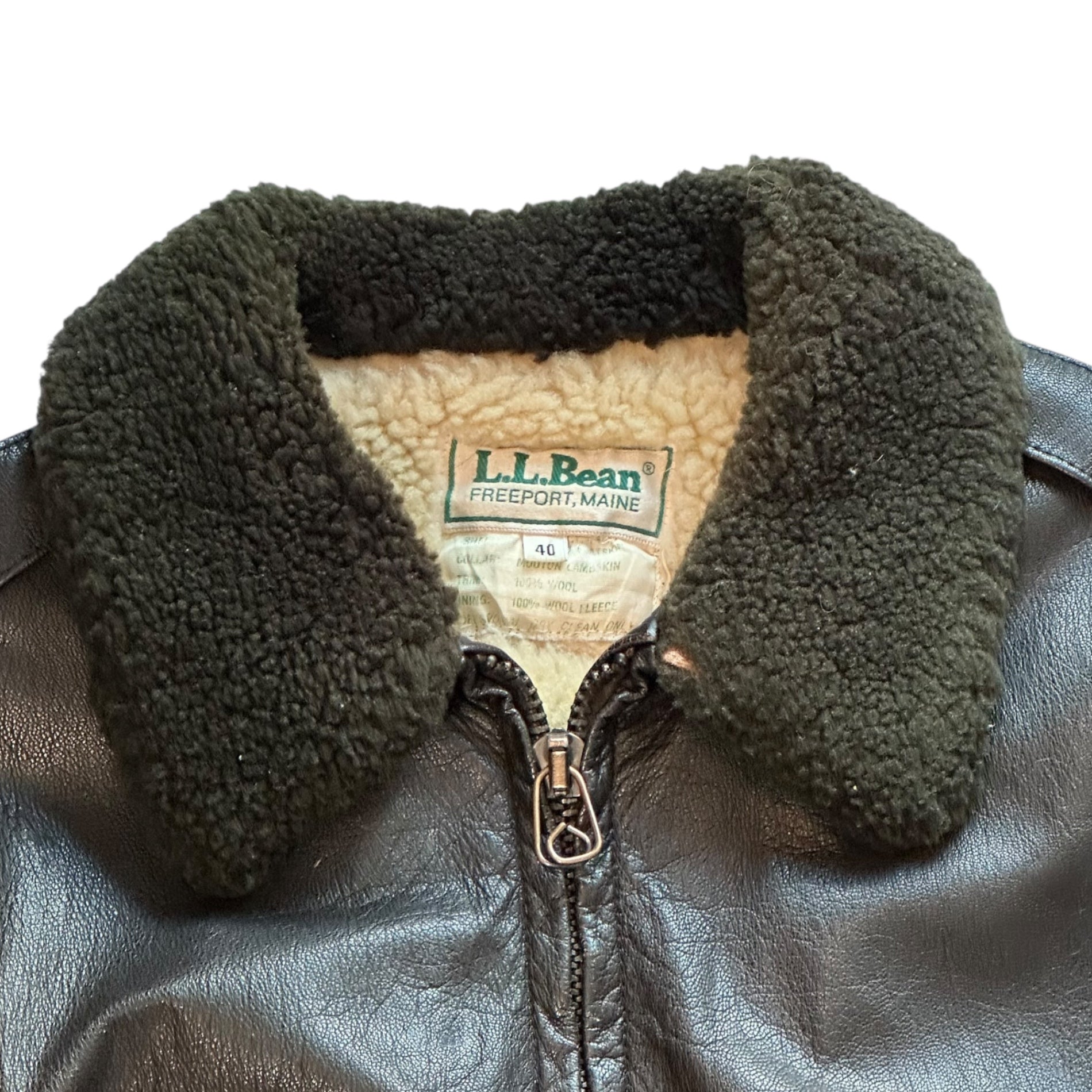 L.L.BEAN(エルエルビーン) 70's G-1 Flight Leather Jacket 70年代 フライト レザー ジャケット 40(L程度) ダークブラウン