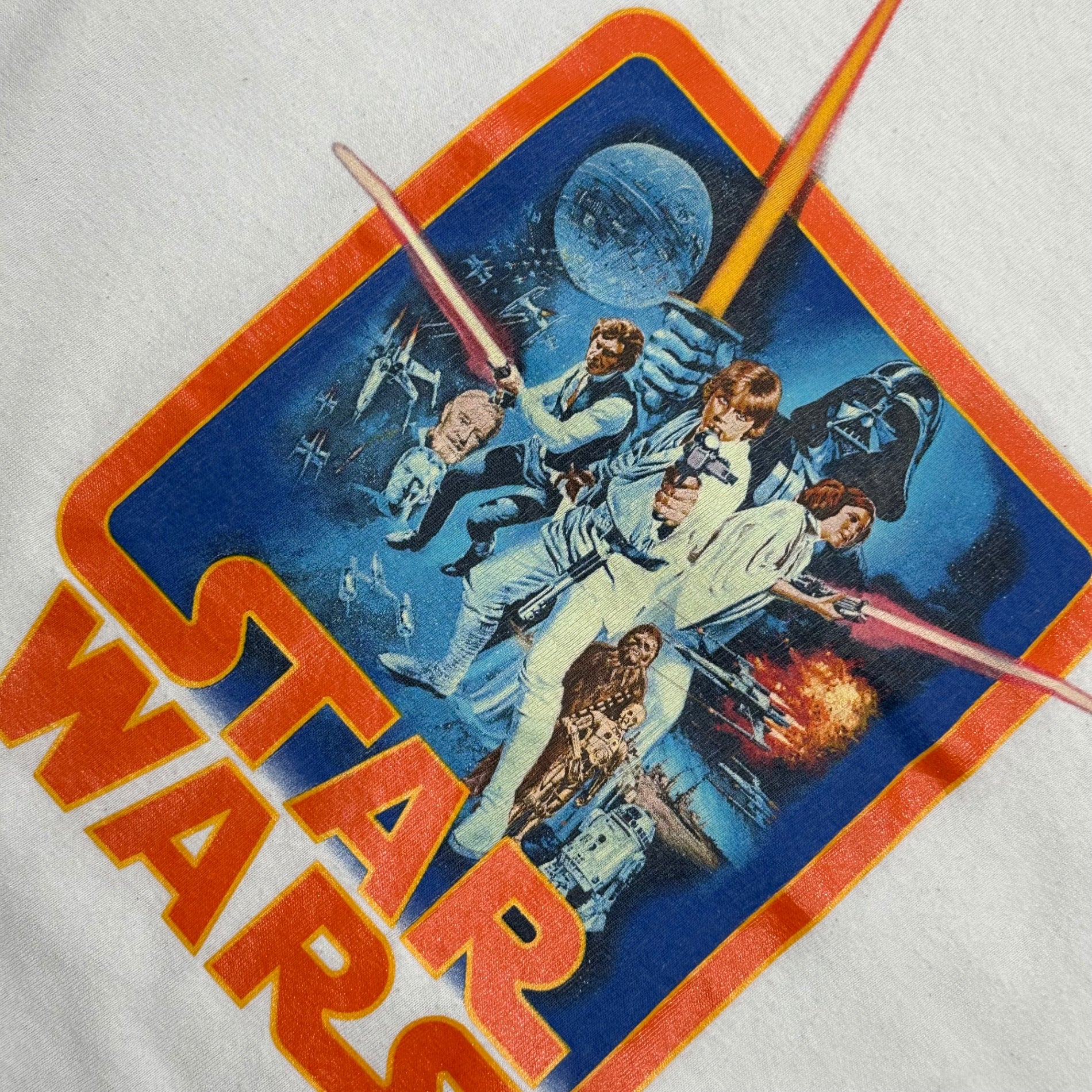 STAR WARS(スターウォーズ) 2000's Star Wars Episode IV Ringer T-Shirt スターウォーズ エピソード4 リンガー Tシャツ 表記消(L程度) ホワイト×ブルー © Lucasfilm Ltd & TM