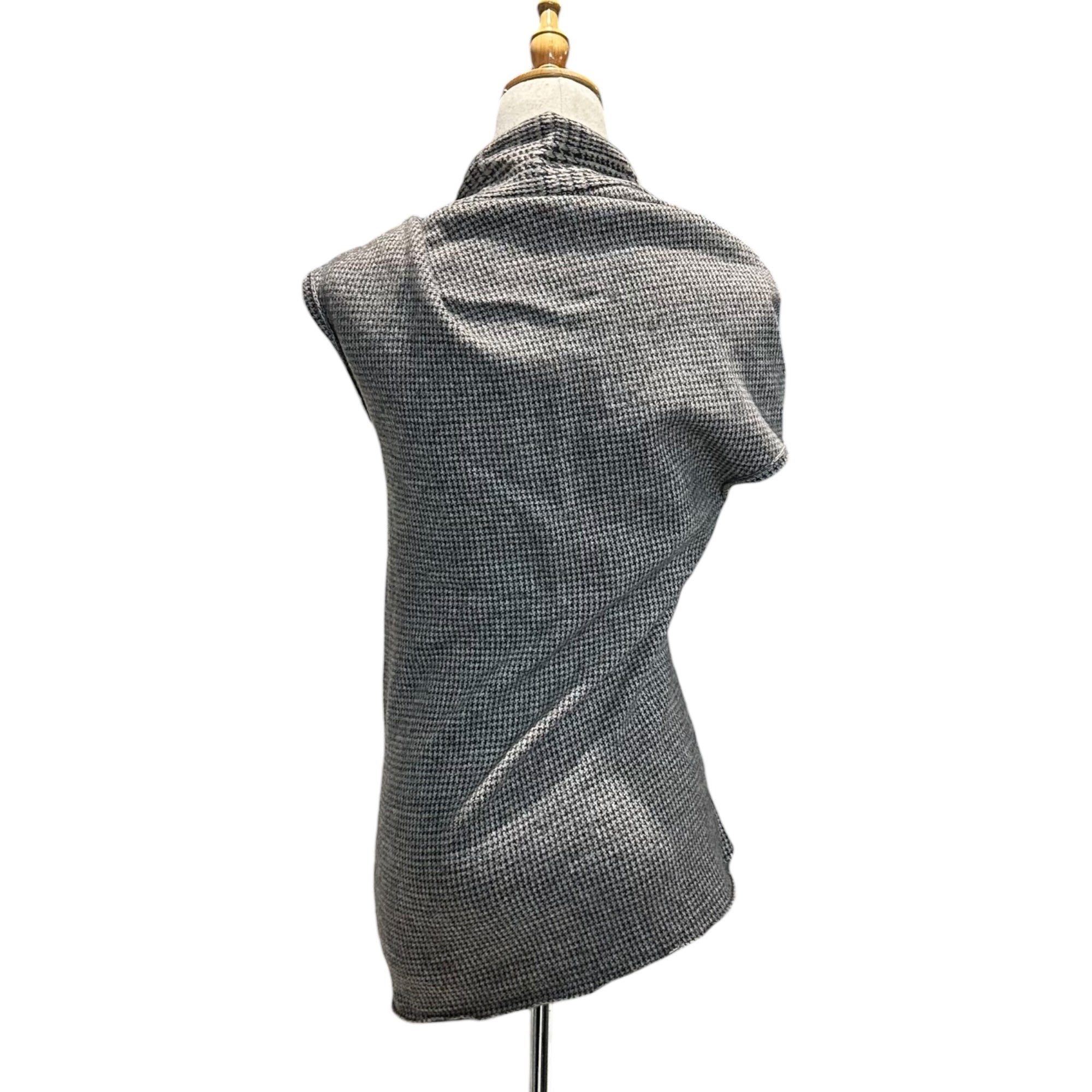 Y's(ワイズ) Houndstooth Pattern Layered Knit Sleeveless Blouse 千鳥柄 レイヤード ニット ノースリーブ ブラウス YT-T23-942 3 ベージュ×ブラウン