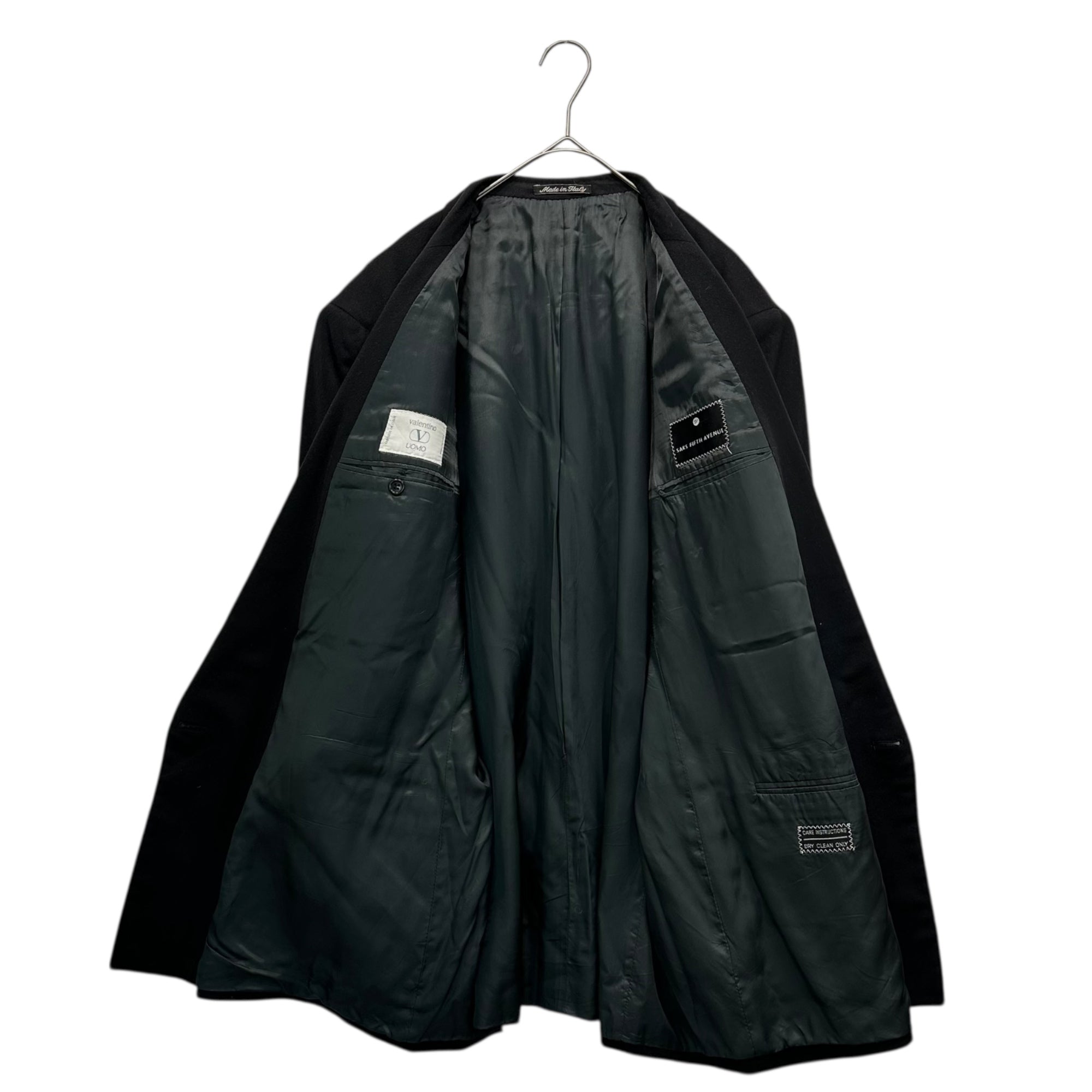 Valentino UOMO(ヴァレンティノ ウオモ) 90's Vintage All Cashmere Double Jacket ヴィンテージ カシミア ダブル ジャケット 42(XL~XXL程度) ブラック