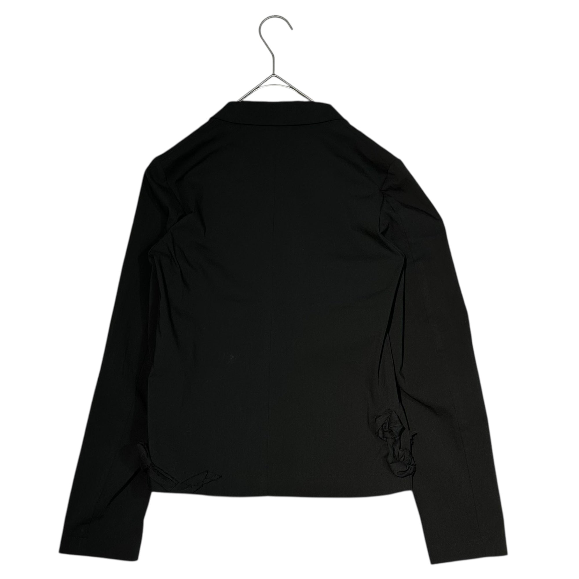 robe de chambre COMME des GARCONS(ローブドシャンブルコムデギャルソン) 03SS Flower Motif Polyester Wool 3B Stretch Jacket フラワー モチーフ ポリエステル ウール 3B ストレッチ ジャケット RI-J015 M ブラック AD2002