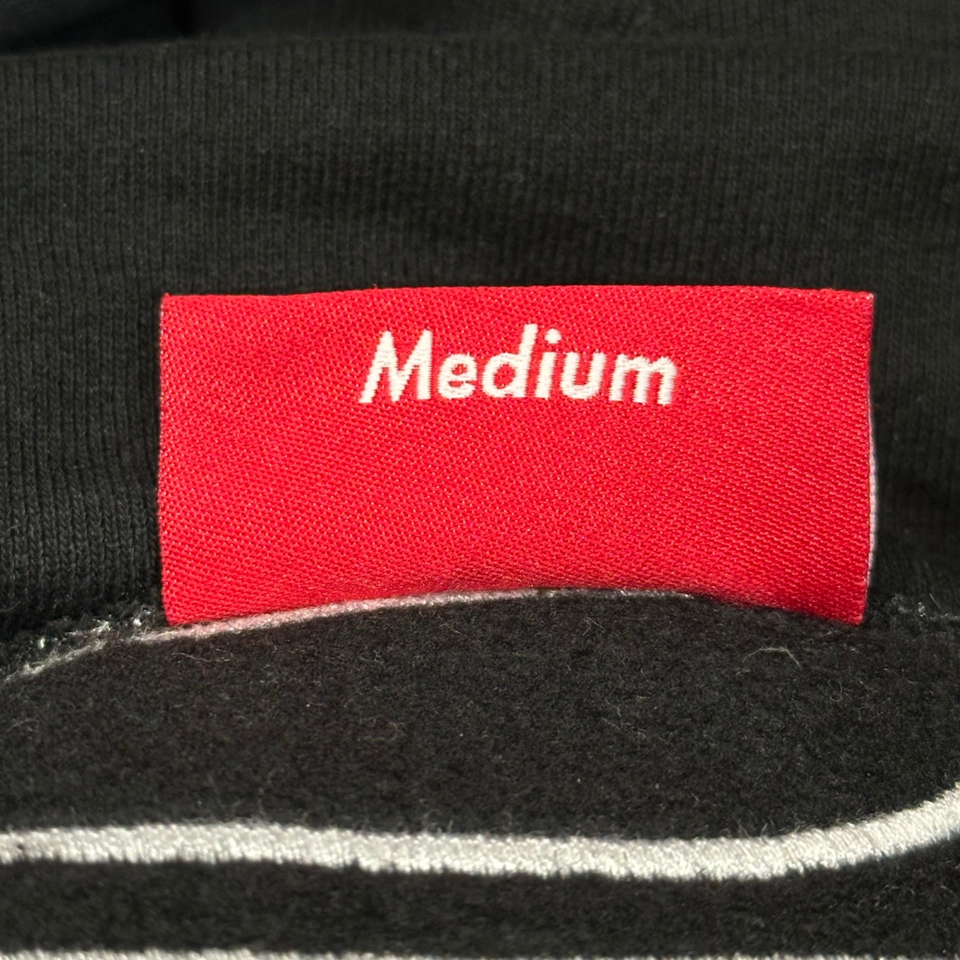 SUPREME(シュプリーム) 25FW Satin Applique Hooded Sweatshirt サテン アップリケ フーデッド スウェット パーカー M ブラック×ホワイト 25AW ロゴ
