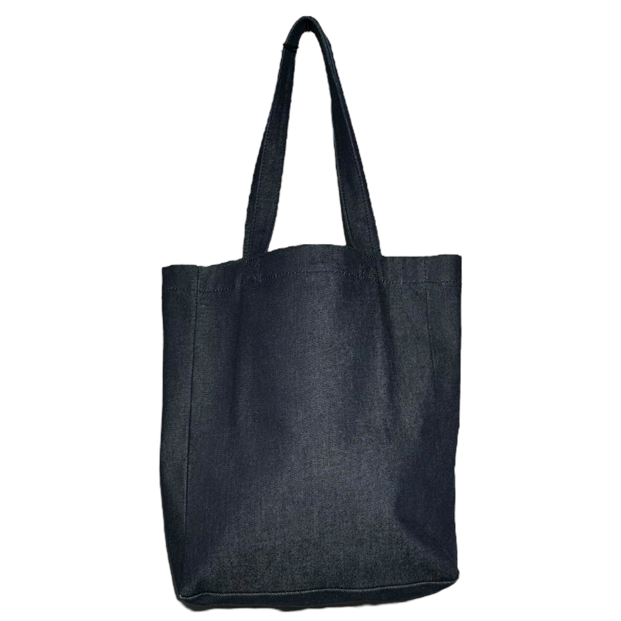 A.P.C.(アーペーセー) Sword and Guitar Logo Print Denim Tote Bag 剣とギター ロゴ プリント デニム トートバッグ インディゴ×ホワイト