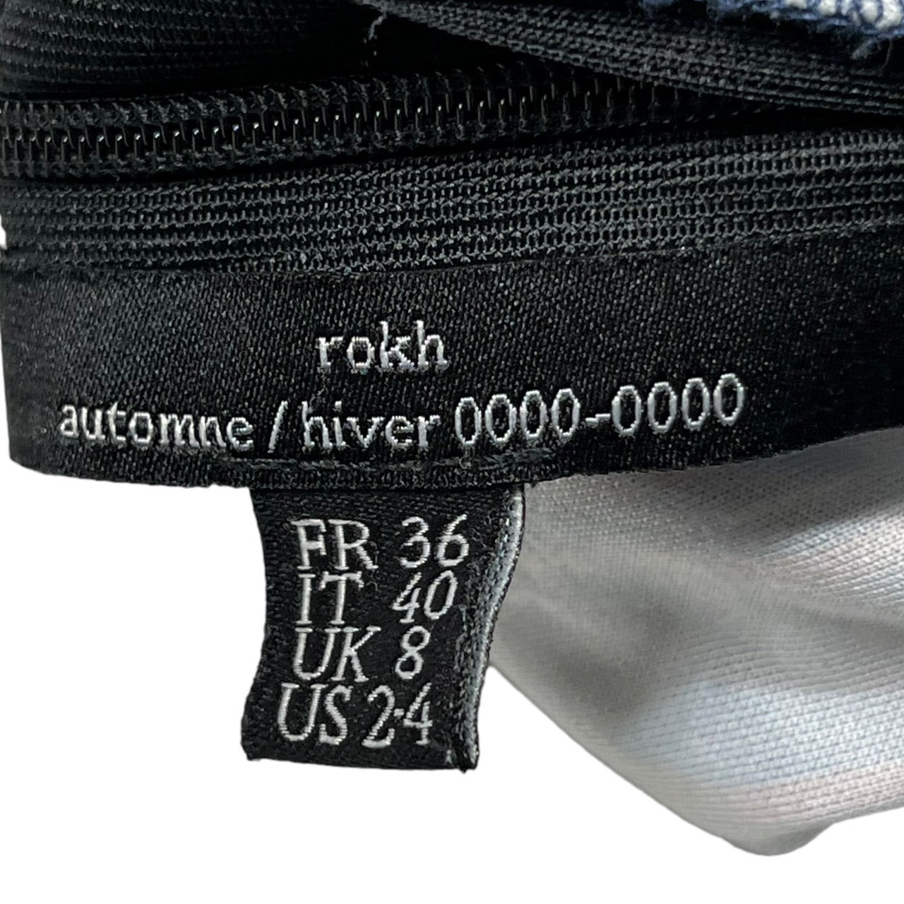 Rokh(ロク) "rokh0000-0000"ストライプジャージーハイネックカットソー 36(Sサイズ程度) ネイビー×レッド