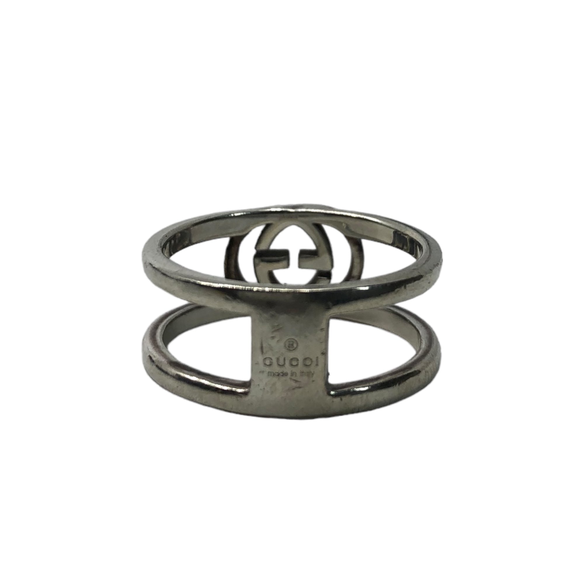 GUCCI(グッチ) INTERLOCKING インターロッキングG ワイド GG ロゴ リング 指輪 295716 J8400 8106 21(約20号) シルバー silver925