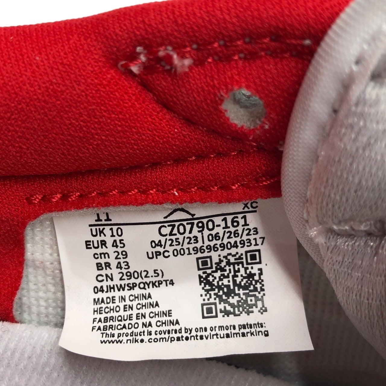 NIKE(ナイキ) Air Jordan 1 Retro Low OG "White and University Red" エア ジョーダン 1 ロー CZ0790-161 29cm ホワイト×レッド ローカット スニーカー