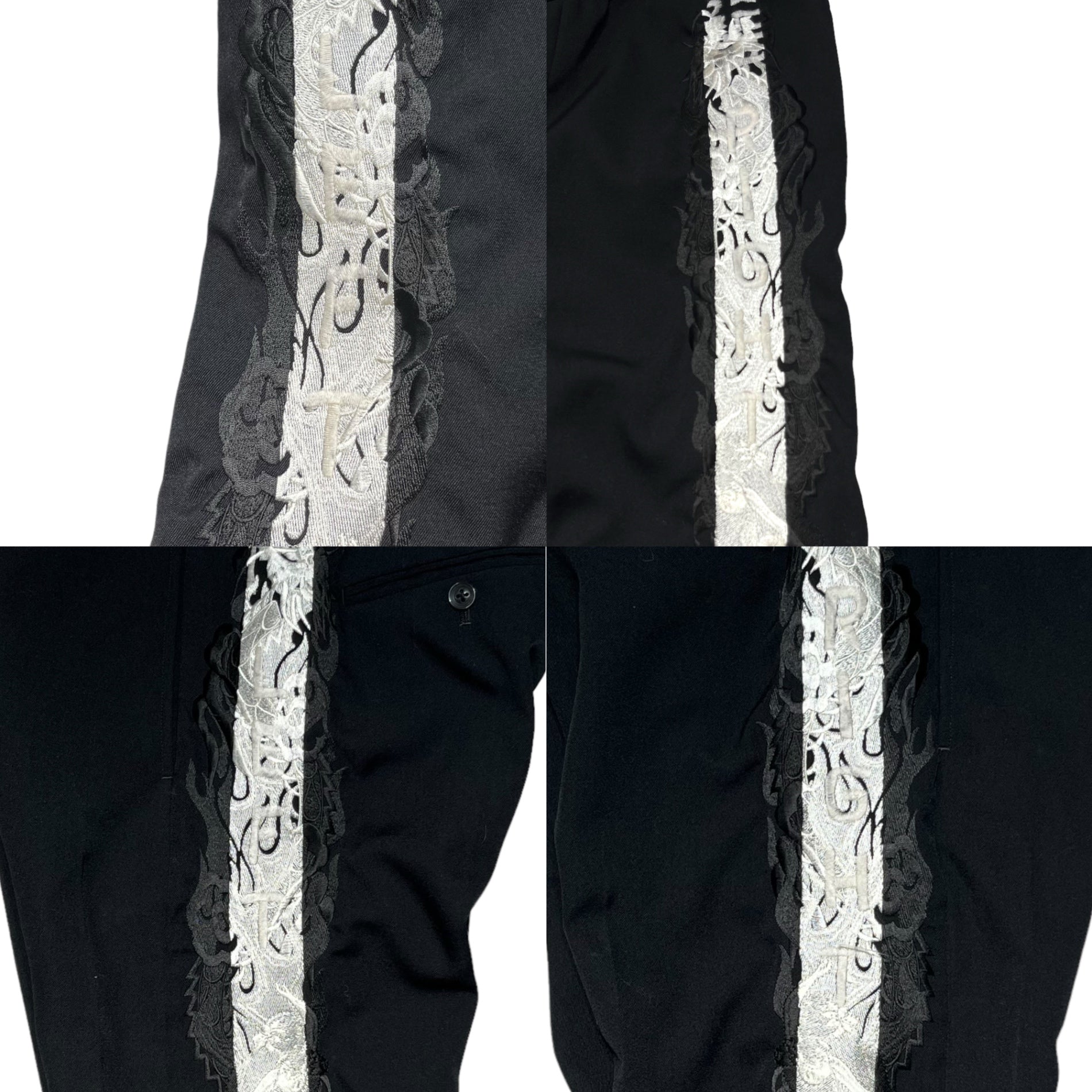 doublet(ダブレット) 19AW LINED CHAOS EMBROIDERY WIDE TAPERED JACKET TROUSERS SET UP 19AW13JK27 19AW13PT109 JKT:M / PT:S ブラック 刺繍 セットアップ ジャケット パンツ スラックス