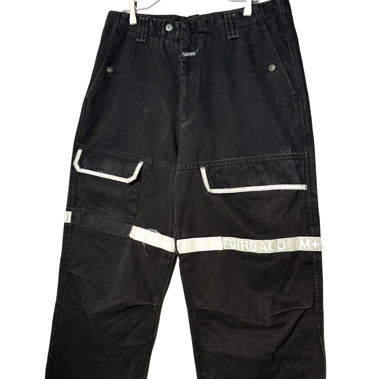 MARITHE FRANCOIS GIRBAUD(マリテフランソワジルボー) 90's~00's Shuttle Cargo Baggy Wide Pants シャトル カーゴ バギー ワイド パンツ 36 ブラック×ホワイト ヴィンテージ B-BOY Y2K