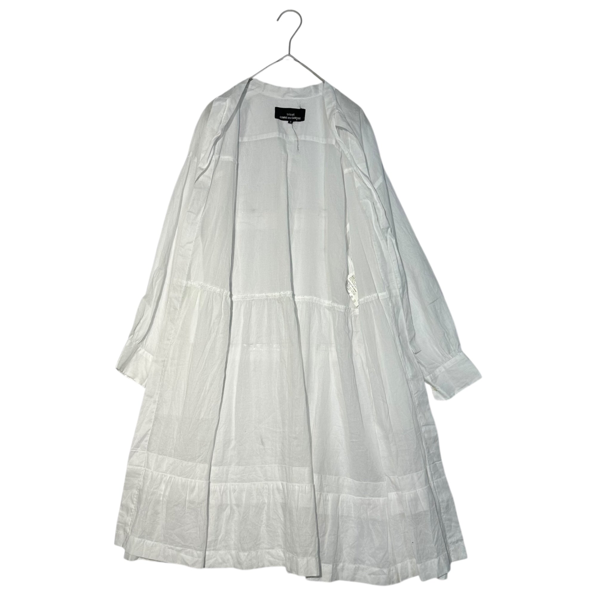tricot COMME des GARCONS(トリココムデギャルソン) 10SS Cotton L/S Gown Dress コットン 長袖 ガウン ワンピース TE-O030 S ホワイト AD2009