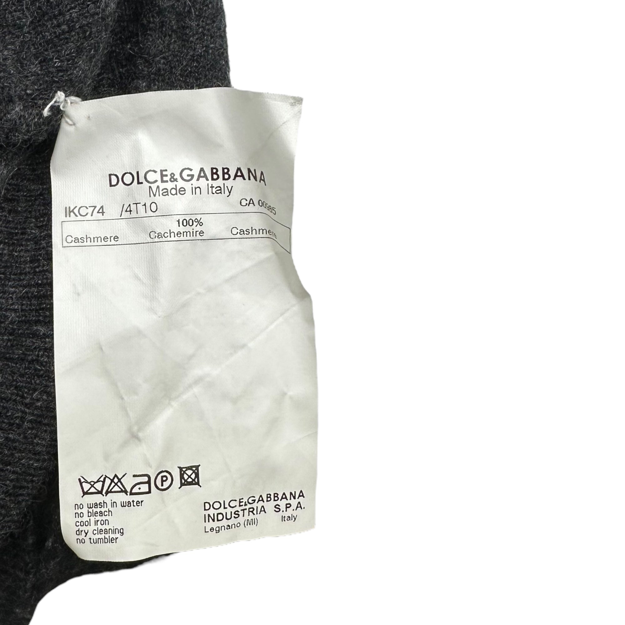 DOLCE&GABBANA(ドルチェ&ガッバーナドルガバ) Double specification long-sleeved cashmere cardigan ダブル仕様 長袖 カシミヤ カーディガン IKC74/4T10 46(S) チャコールグレー