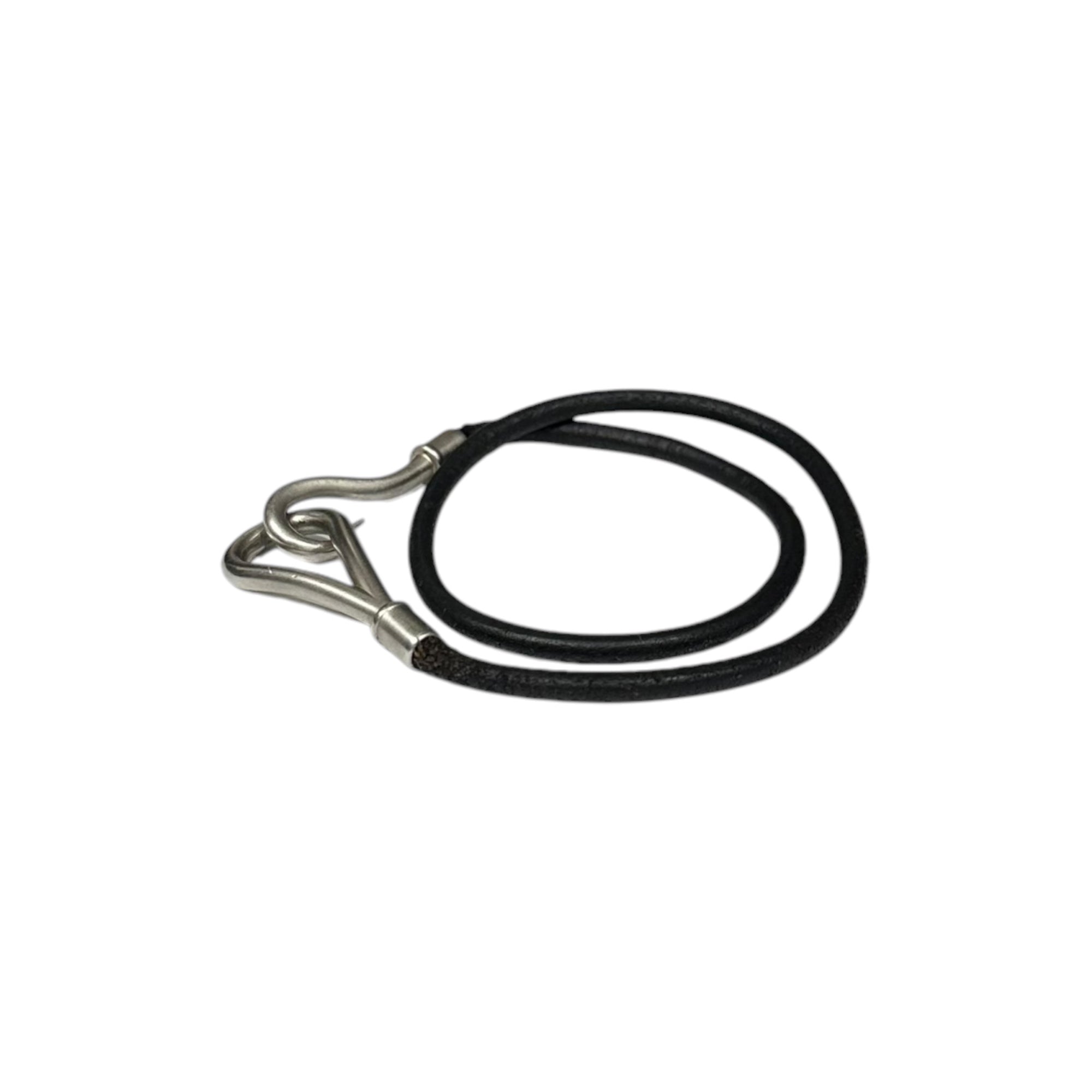 HERMES(エルメス) Jumbo Double Tour bracelet ジャンボ レザーブレスレット ドゥブルトゥール ブラック×シルバー
