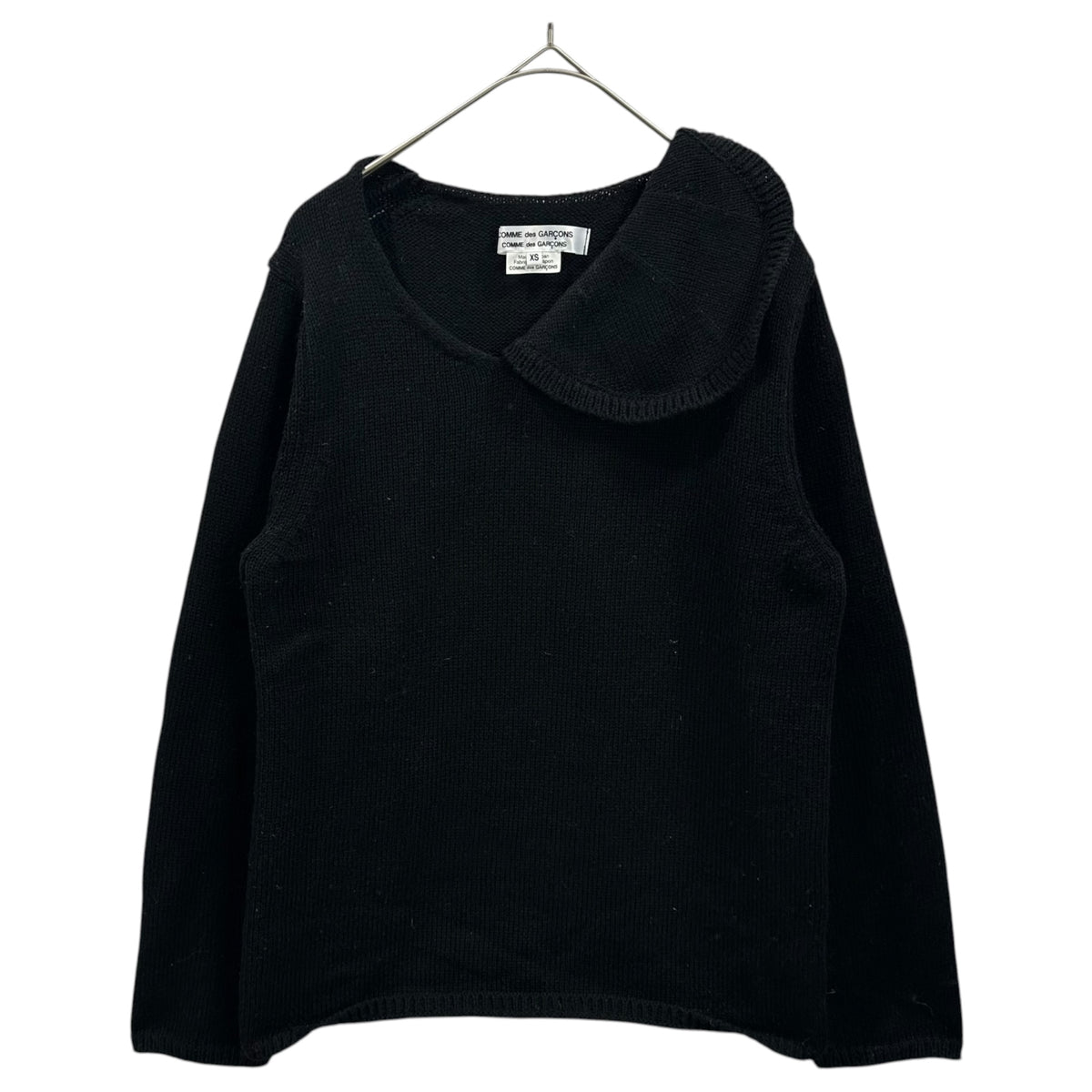COMME des GARCONS COMME des GARCONS(コムデギャルソンコムデギャルソン) 2022AW Single-collar wool knit blouse 片襟 ウール ニット ブラウス RJ-N508 XS ブラック