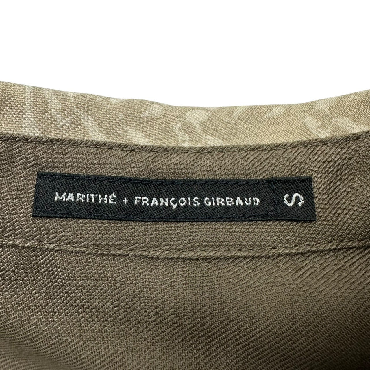 MARITHE FRANCOIS GIRBAUD(マリテフランソワジルボー) 00's Sleeve Switching Pattern L/S Shirt 袖切替 総柄 比翼 長袖 シャツ F7-5637 S ベージュ Y2K